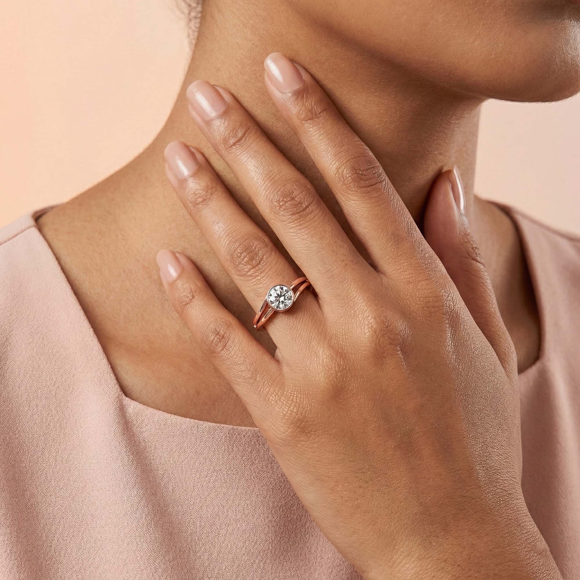 Lab-Grown Diamond Solitaire Ring for Women in 18K Rose Gold – 0.25 Ct Round, 3 g (Design K10-62-BBZAA) thumbnail