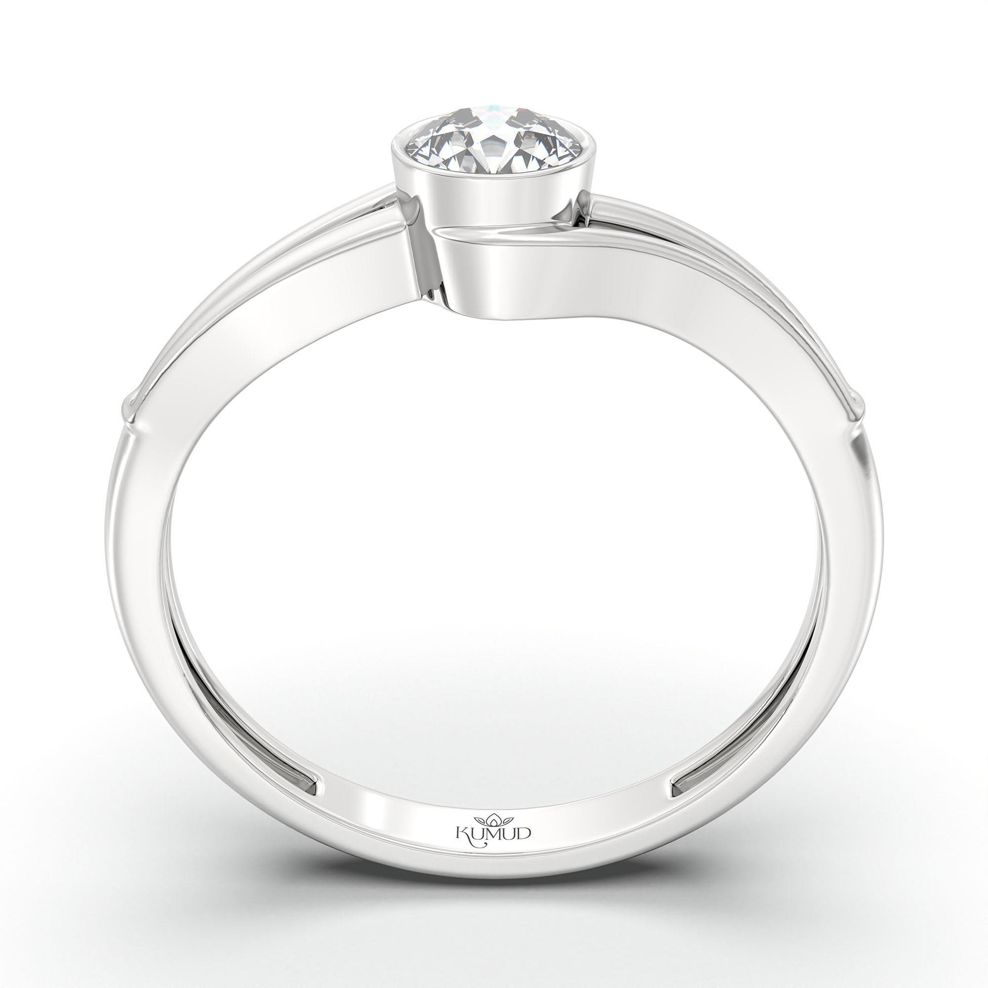 Lab-Grown Diamond Solitaire Ring for Women in 18K White Gold – 0.25 Ct Round, 3 g (Design K10-62-BBZAA) thumbnail