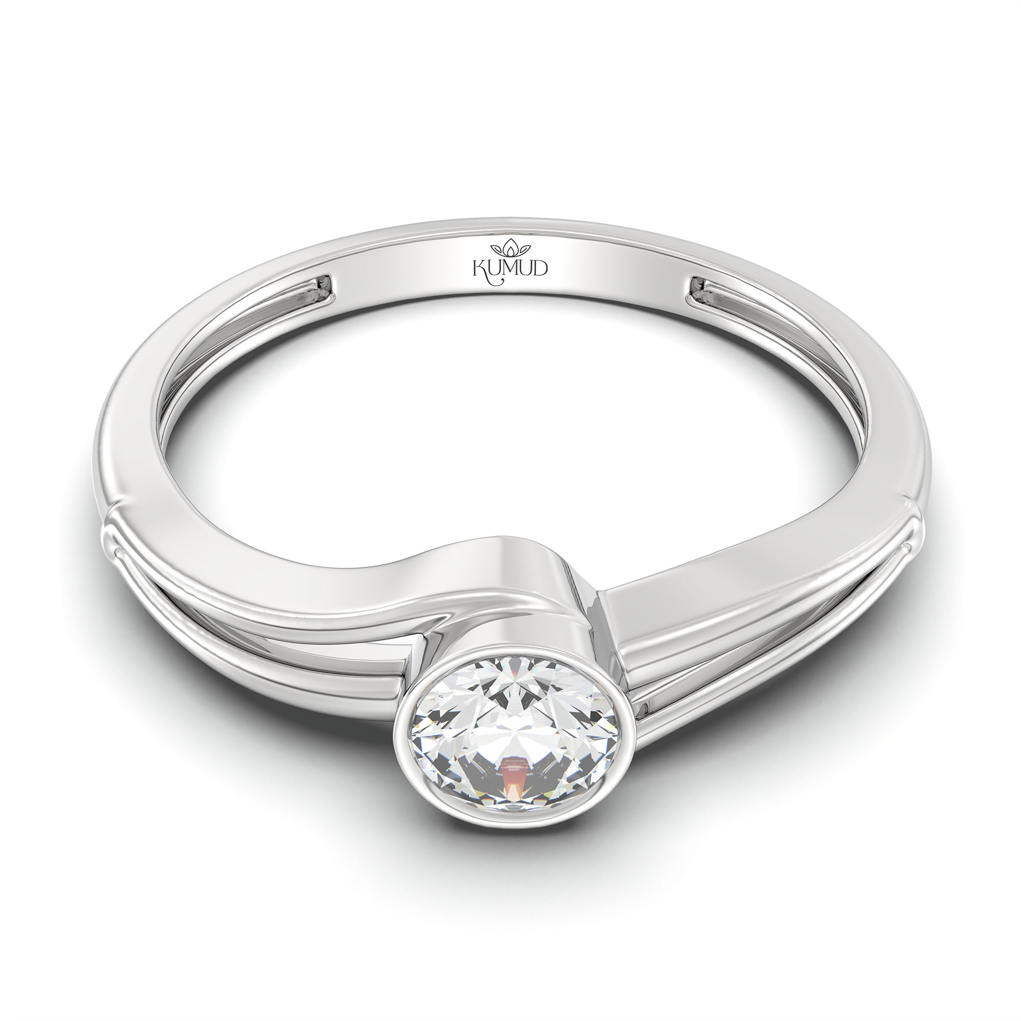 Lab-Grown Diamond Solitaire Ring for Women in 18K White Gold – 0.25 Ct Round, 3 g (Design K10-62-BBZAA) thumbnail