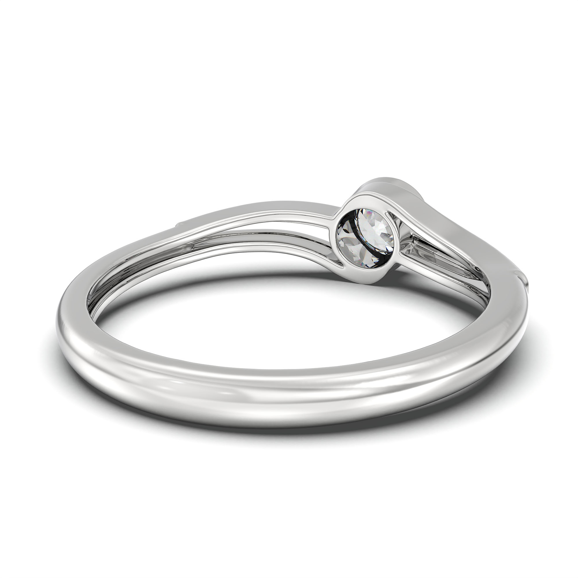 Lab-Grown Diamond Solitaire Ring for Women in 18K White Gold – 0.25 Ct Round, 3 g (Design K10-62-BBZAA) thumbnail