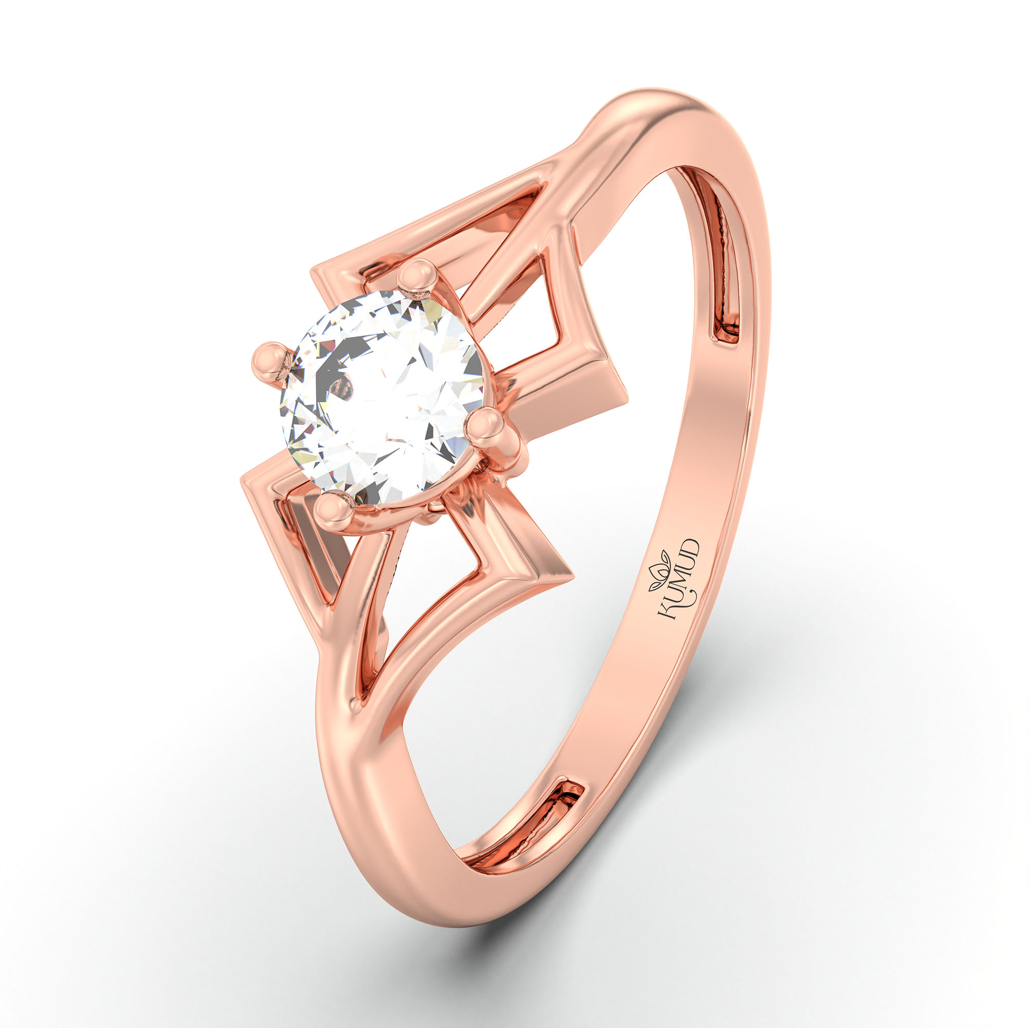 Lab-Grown Diamond Solitaire Ring for Women in 18K Rose Gold – 0.25 Ct Round, 3 g (Design K10-63-APGAA) thumbnail