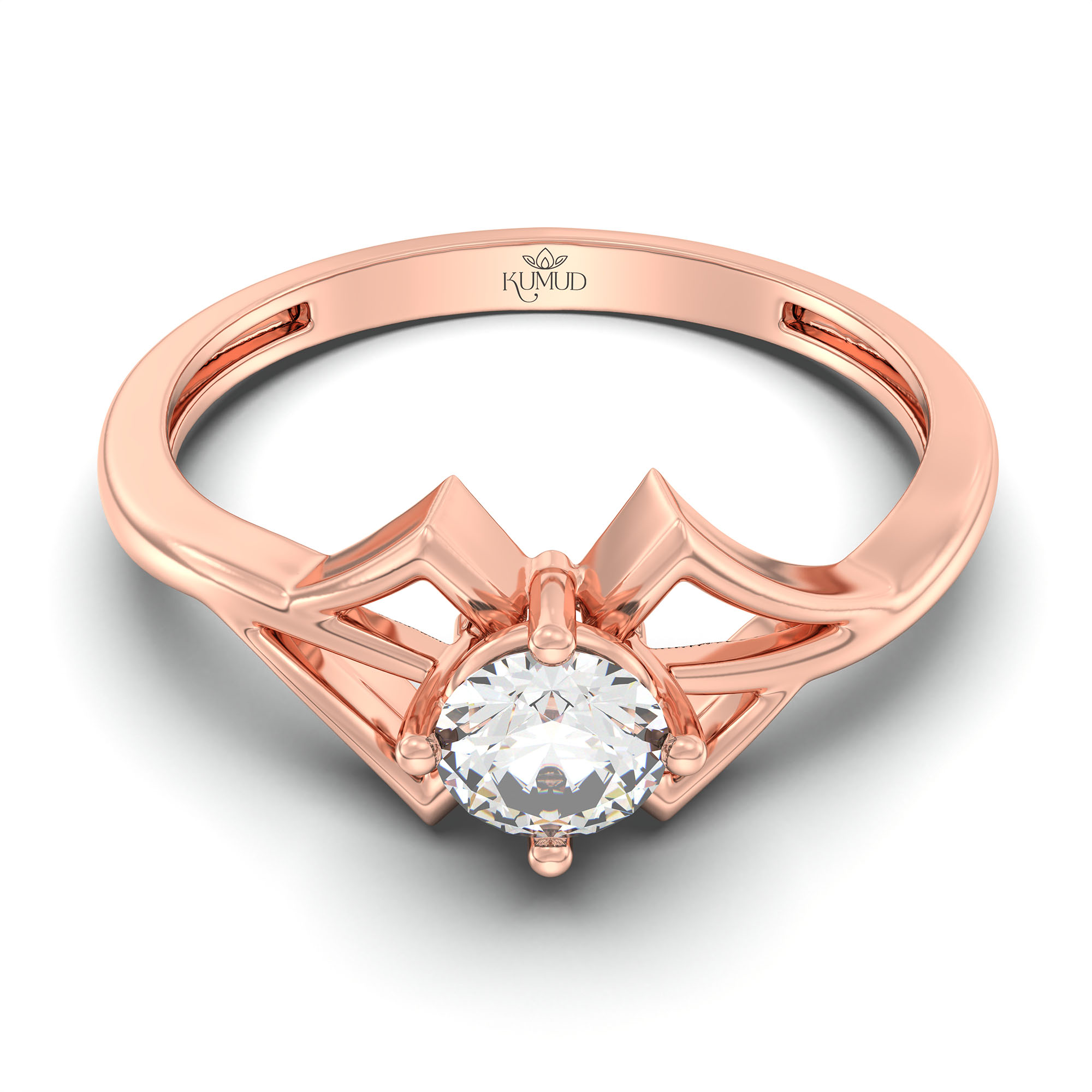 Lab-Grown Diamond Solitaire Ring for Women in 18K Rose Gold – 0.25 Ct Round, 3 g (Design K10-63-APGAA) thumbnail