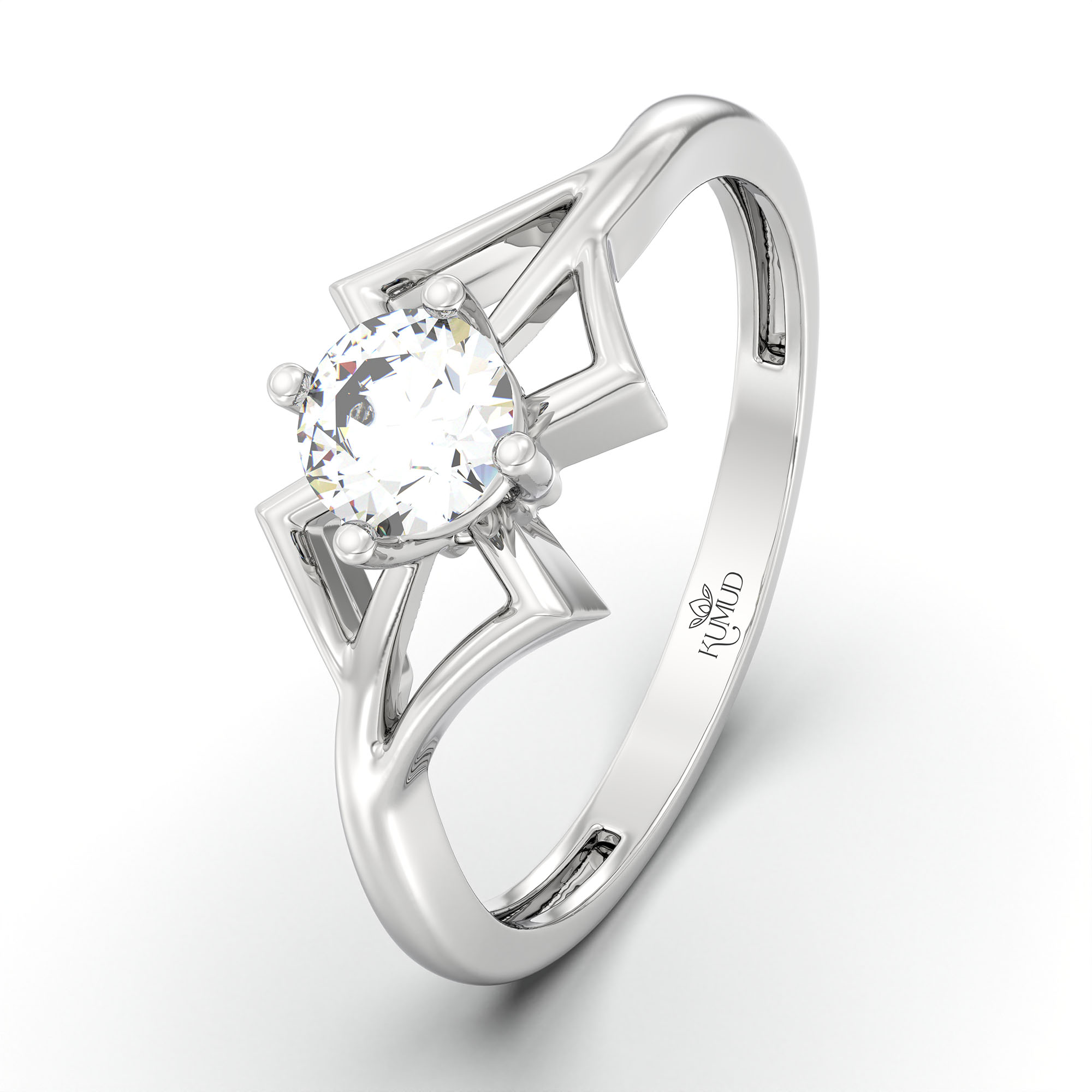 Lab-Grown Diamond Solitaire Ring for Women in 18K White Gold – 0.25 Ct Round, 3 g (Design K10-63-APGAA) thumbnail