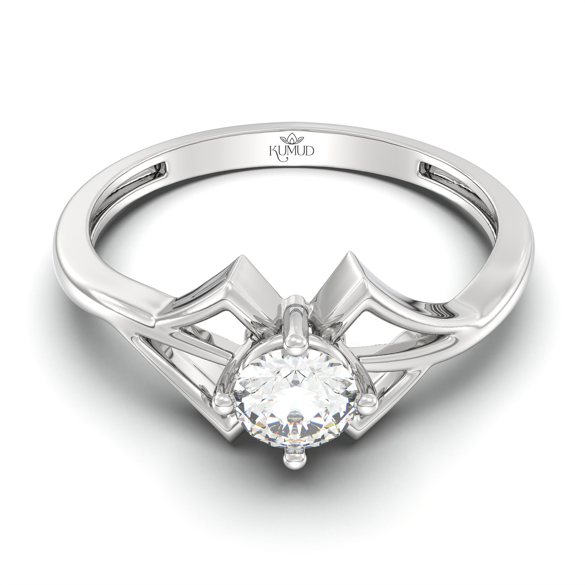 Lab-Grown Diamond Solitaire Ring for Women in 18K White Gold – 0.25 Ct Round, 3 g (Design K10-63-APGAA) thumbnail