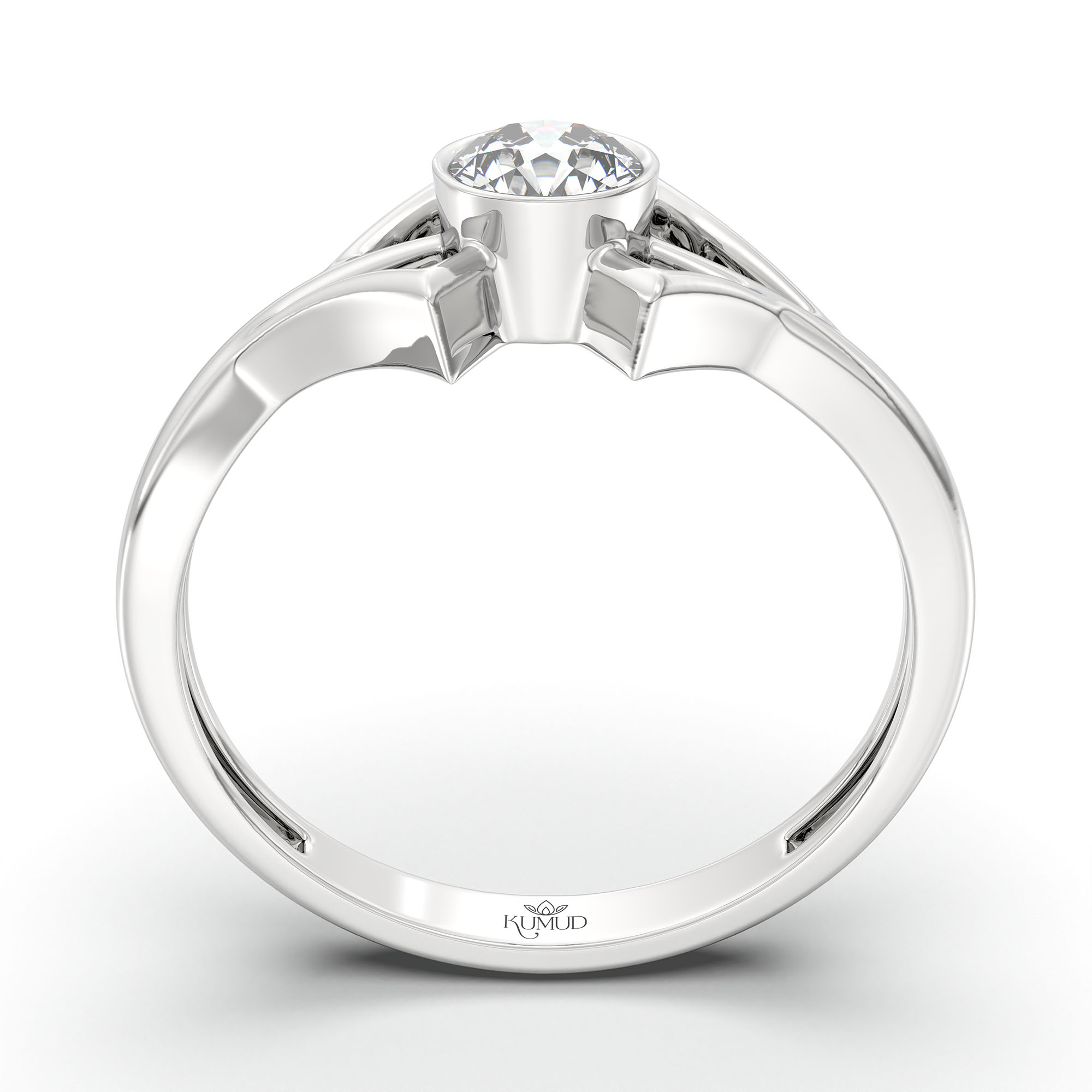 Lab-Grown Diamond Solitaire Ring for Women in 18K White Gold – 0.25 Ct Round, 3 g (Design K10-63-BBZAA) thumbnail