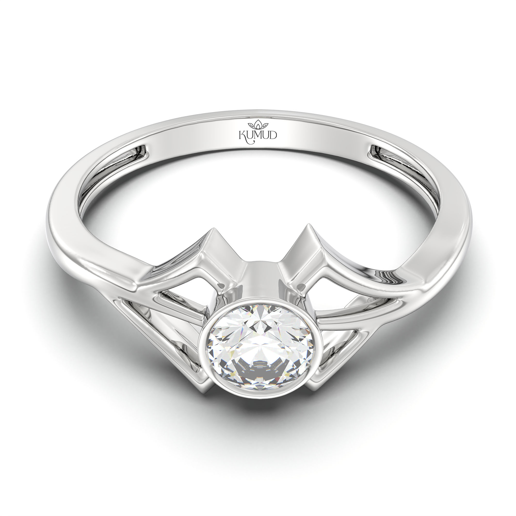 Lab-Grown Diamond Solitaire Ring for Women in 18K White Gold – 0.25 Ct Round, 3 g (Design K10-63-BBZAA) thumbnail