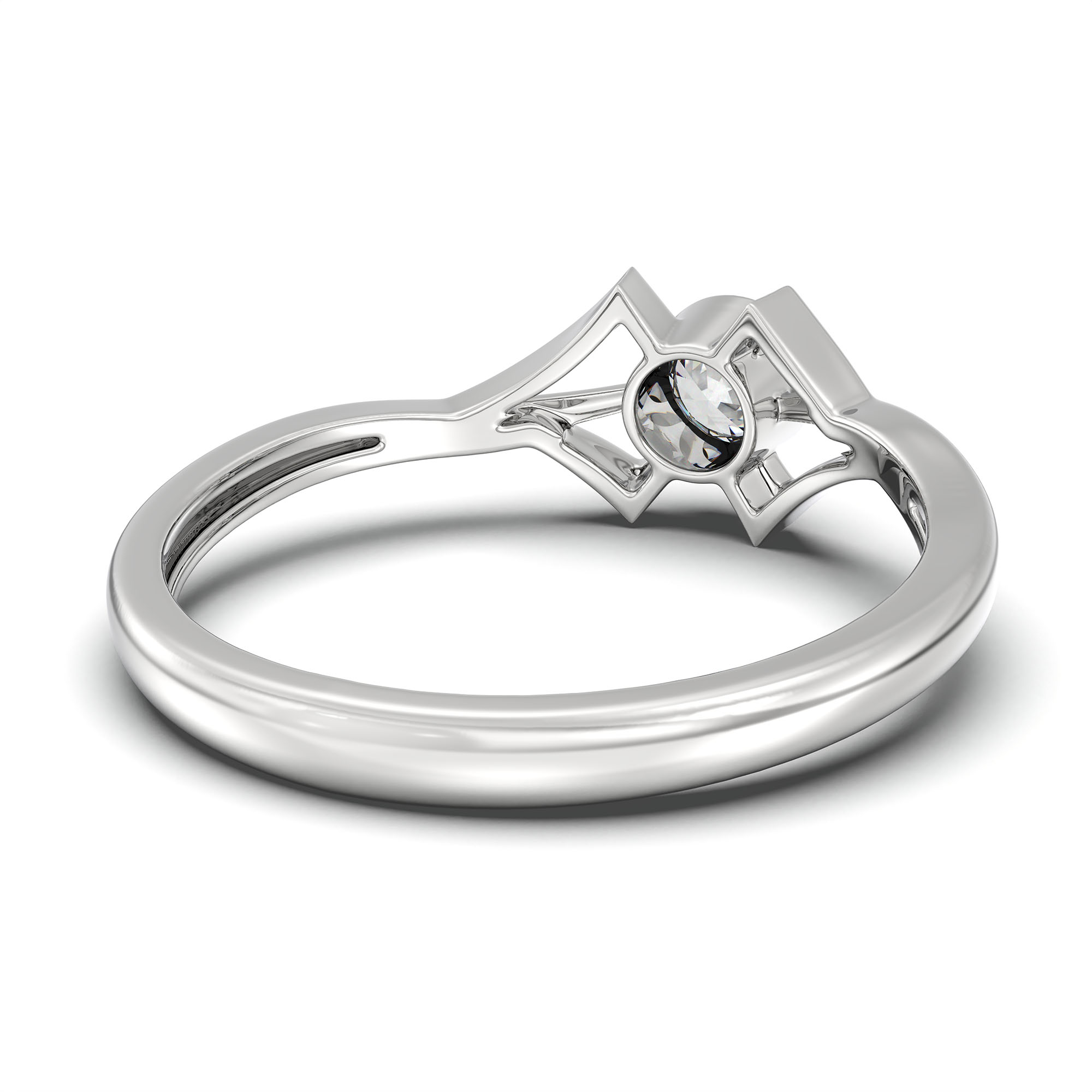 Lab-Grown Diamond Solitaire Ring for Women in 18K White Gold – 0.25 Ct Round, 3 g (Design K10-63-BBZAA) thumbnail