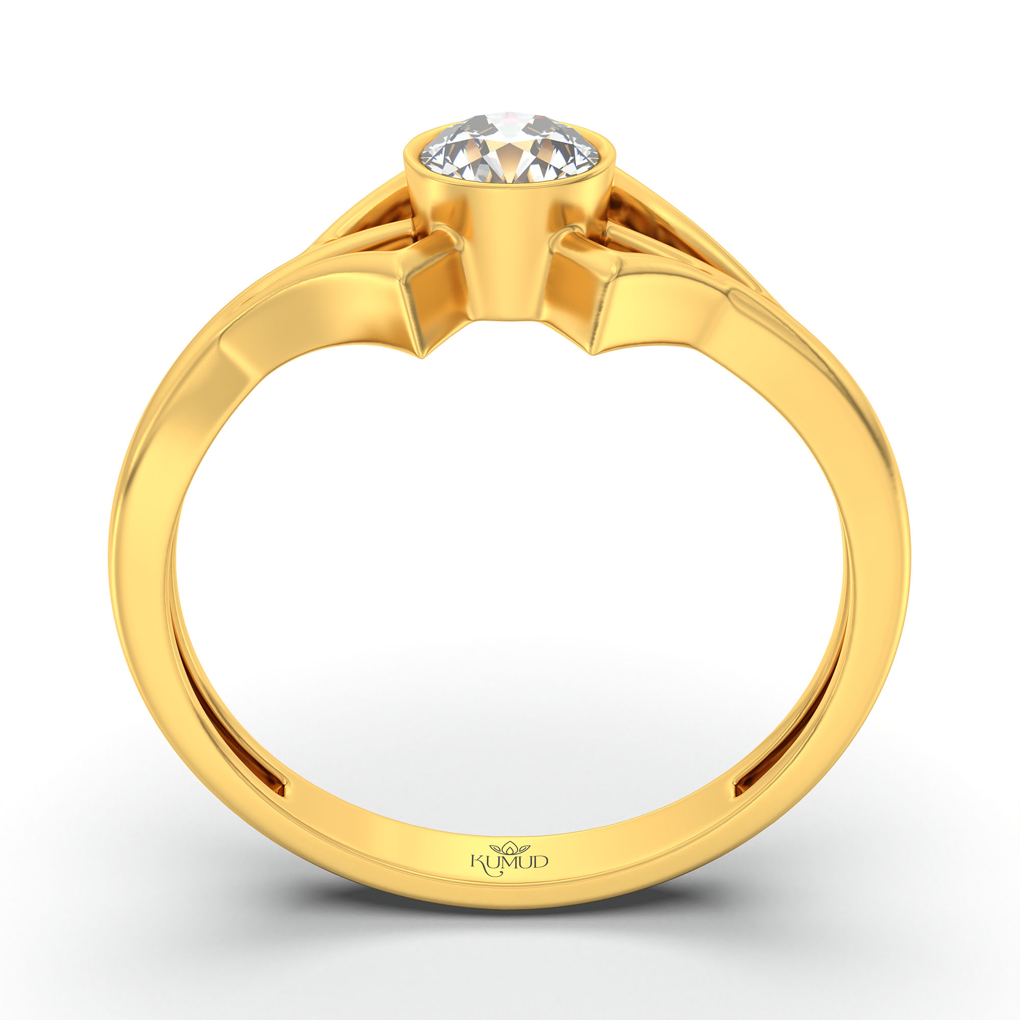 Lab-Grown Diamond Solitaire Ring for Women in 22K Yellow Gold – 0.25 Ct Round, 3 g (Design K10-63-BBZAA) thumbnail