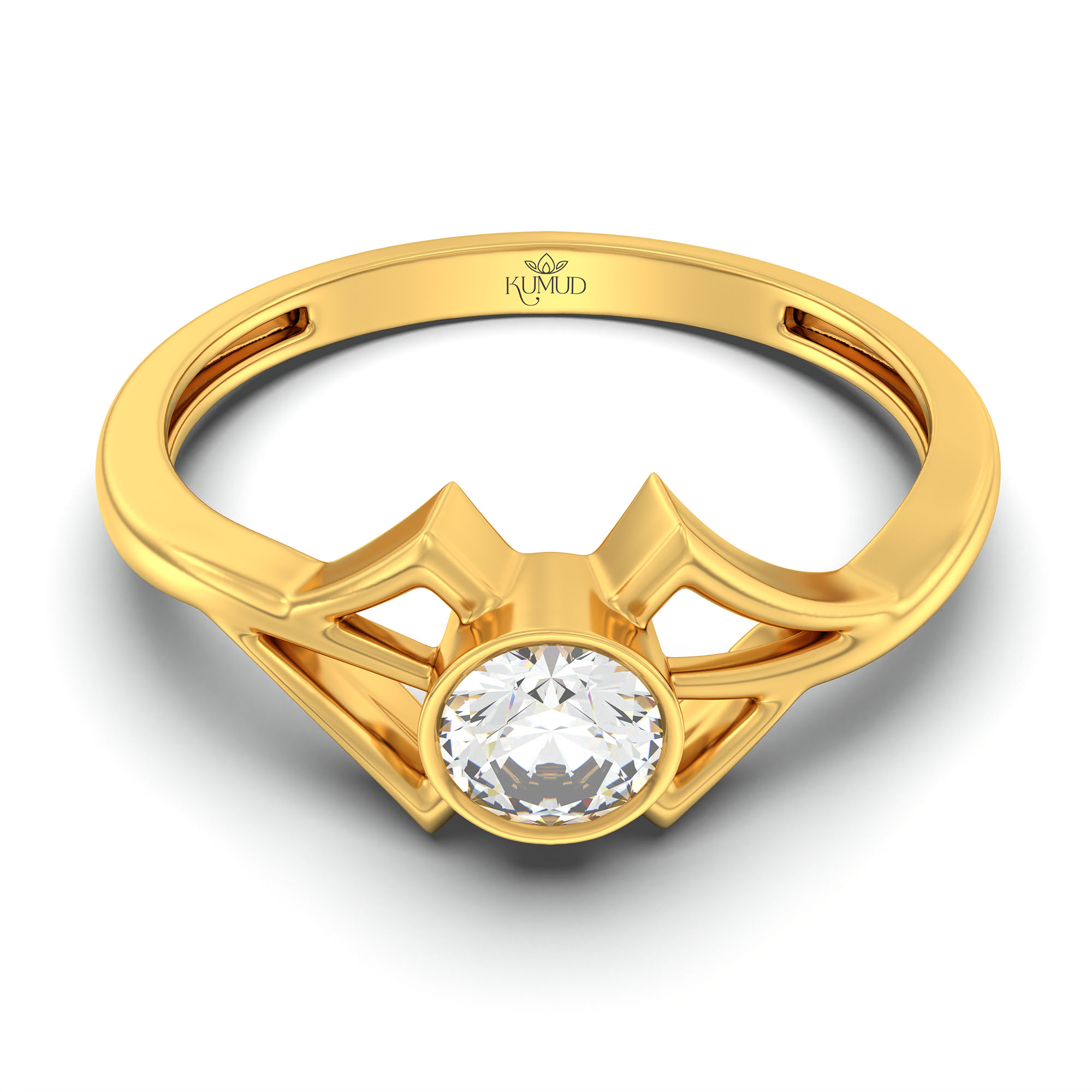 Lab-Grown Diamond Solitaire Ring for Women in 22K Yellow Gold – 0.25 Ct Round, 3 g (Design K10-63-BBZAA) thumbnail