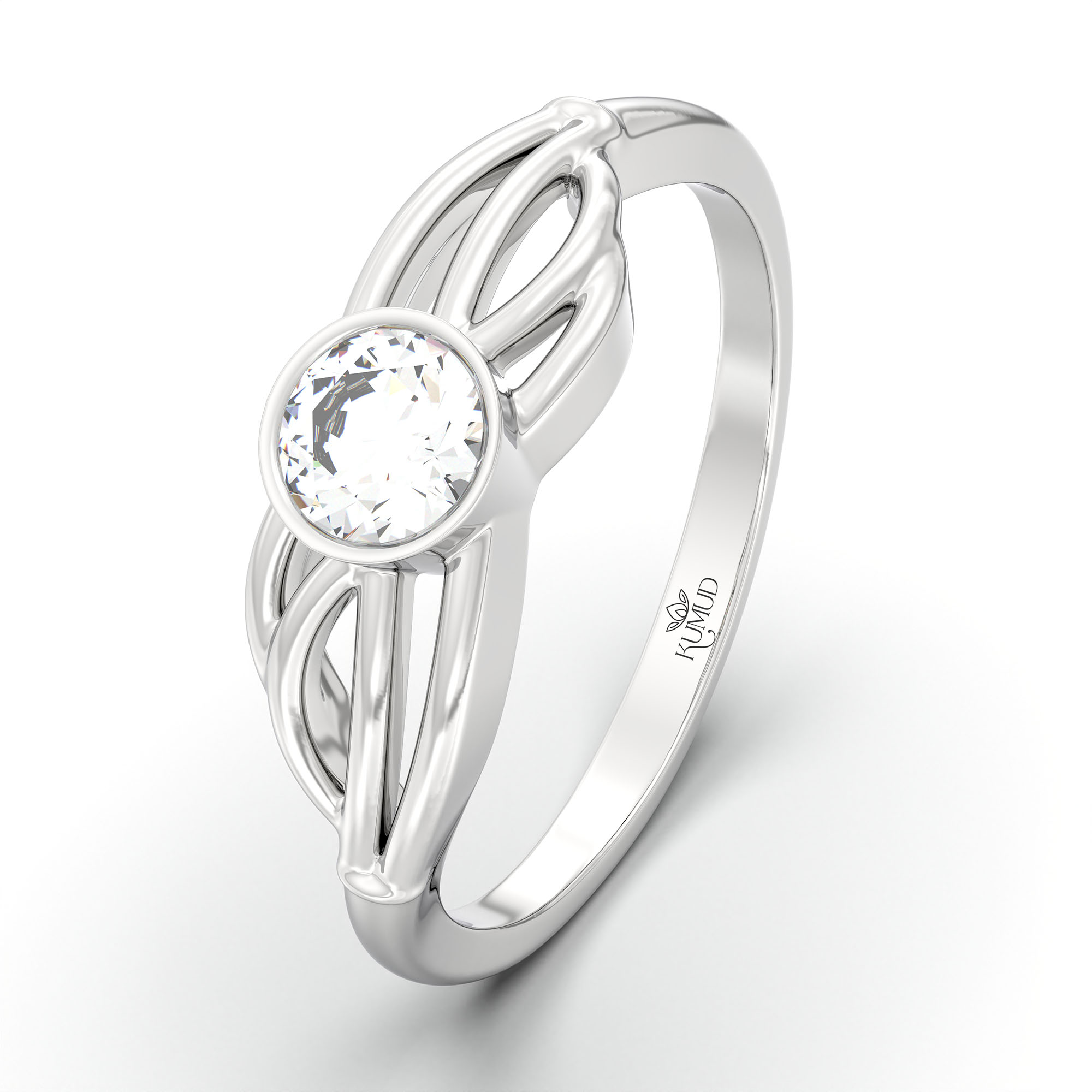 Lab-Grown Diamond Solitaire Ring for Women in 18K White Gold – 0.25 Ct Round, 3 g (Design K10-64-BBZAA) thumbnail