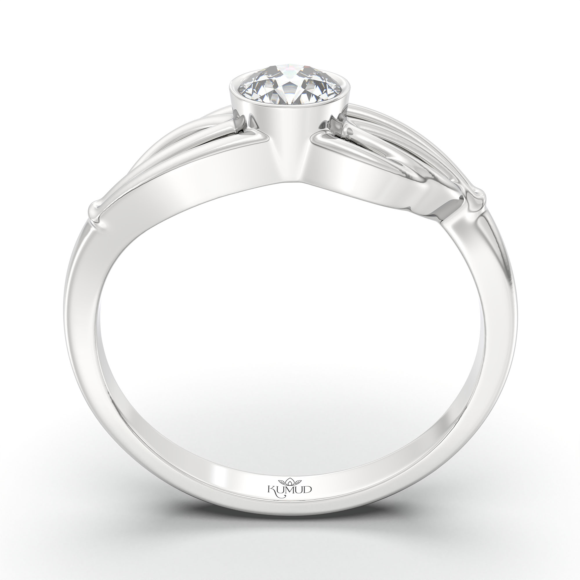 Lab-Grown Diamond Solitaire Ring for Women in 18K White Gold – 0.25 Ct Round, 3 g (Design K10-64-BBZAA) thumbnail