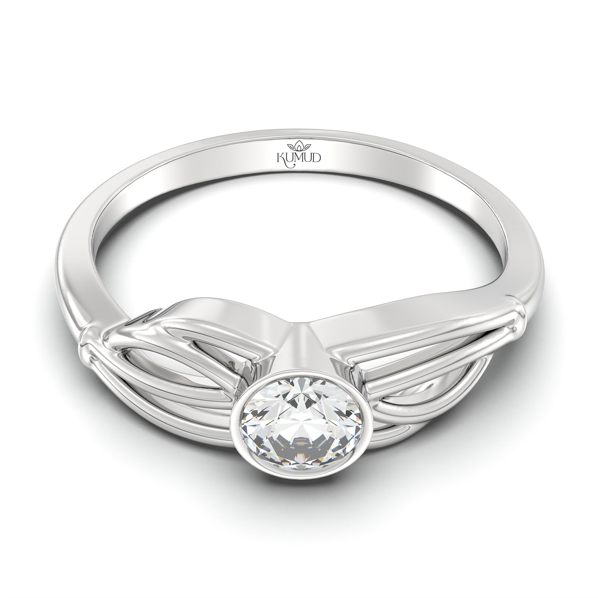 Lab-Grown Diamond Solitaire Ring for Women in 18K White Gold – 0.25 Ct Round, 3 g (Design K10-64-BBZAA) thumbnail