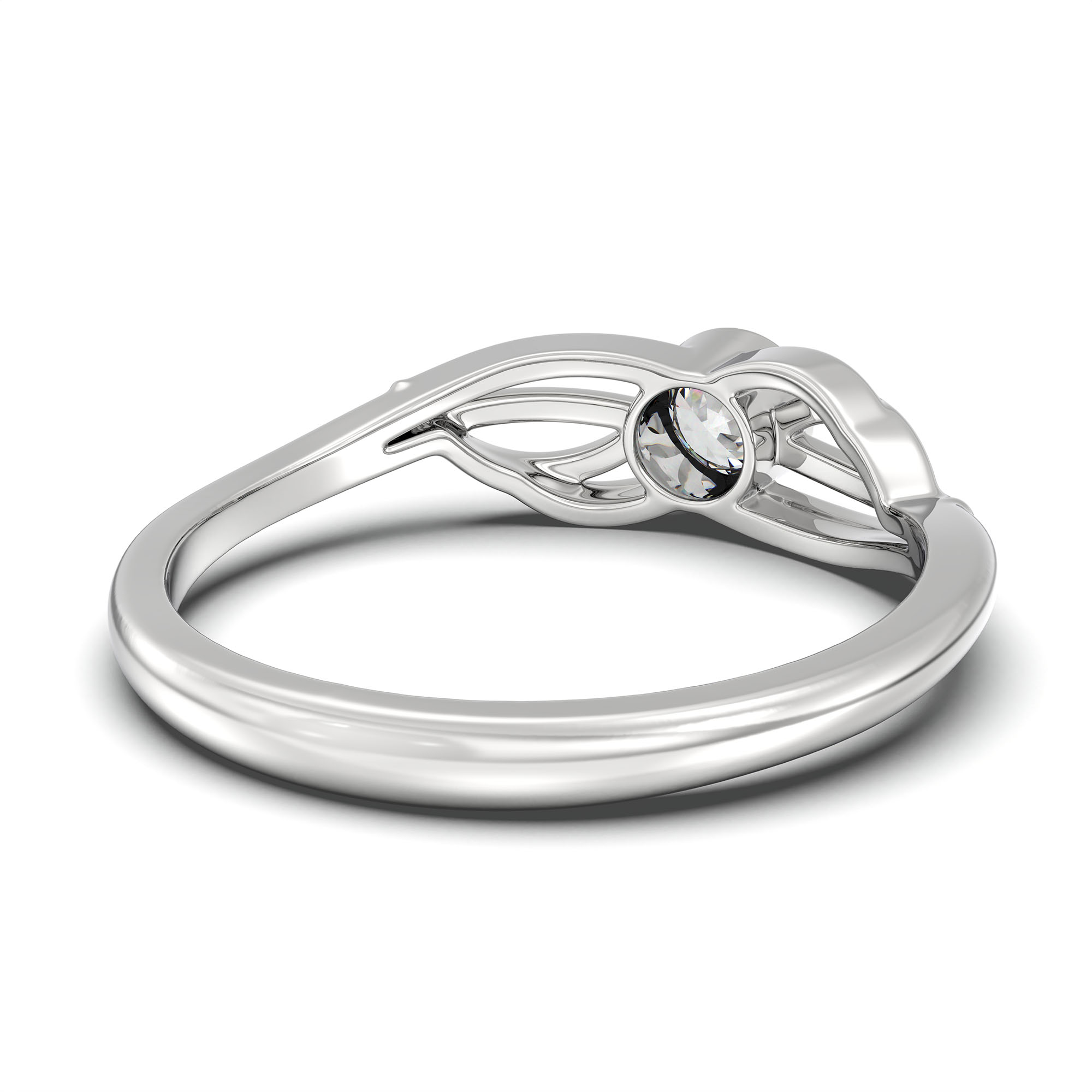 Lab-Grown Diamond Solitaire Ring for Women in 18K White Gold – 0.25 Ct Round, 3 g (Design K10-64-BBZAA) thumbnail