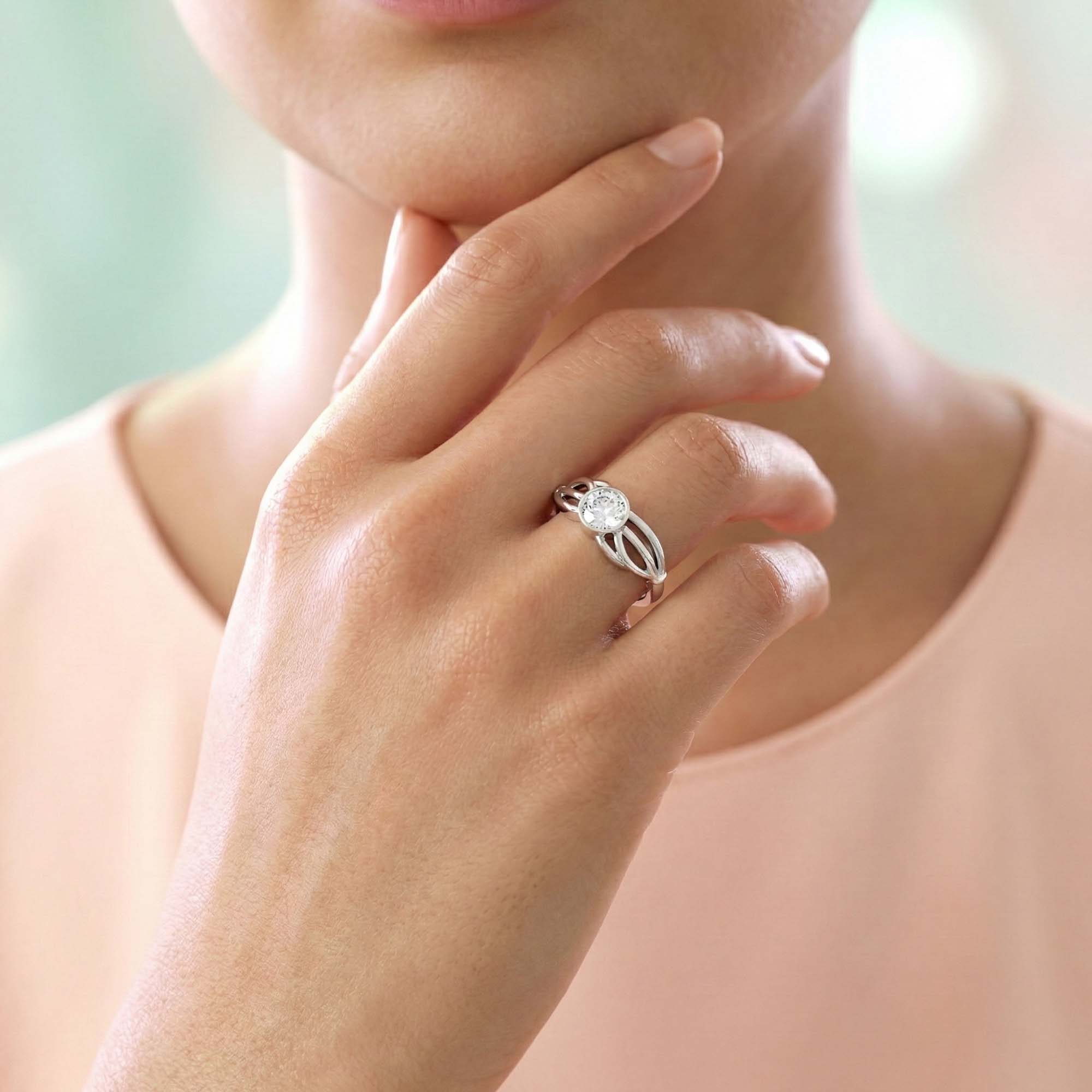 Lab-Grown Diamond Solitaire Ring for Women in 18K White Gold – 0.25 Ct Round, 3 g (Design K10-64-BBZAA) thumbnail