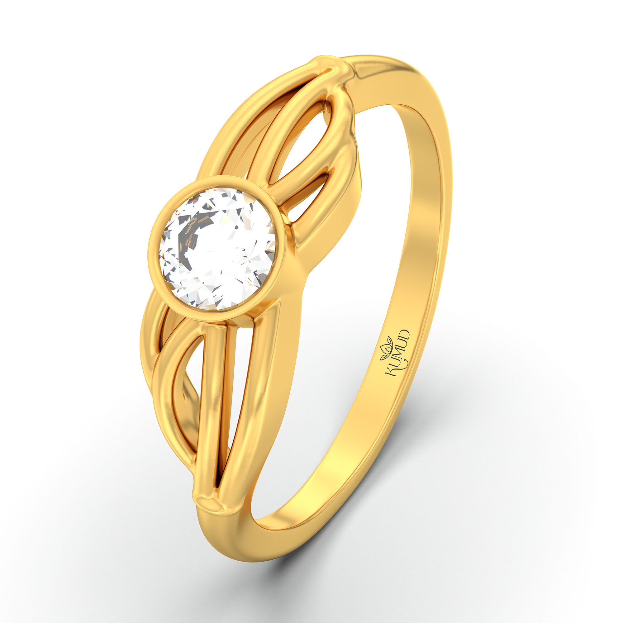 Lab-Grown Diamond Solitaire Ring for Women in 22K Yellow Gold – 0.25 Ct Round, 3 g (Design K10-64-BBZAA) thumbnail
