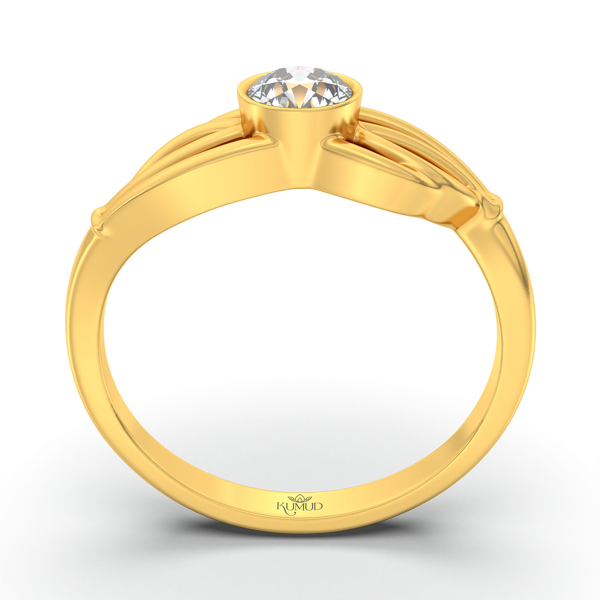 Lab-Grown Diamond Solitaire Ring for Women in 22K Yellow Gold – 0.25 Ct Round, 3 g (Design K10-64-BBZAA) thumbnail