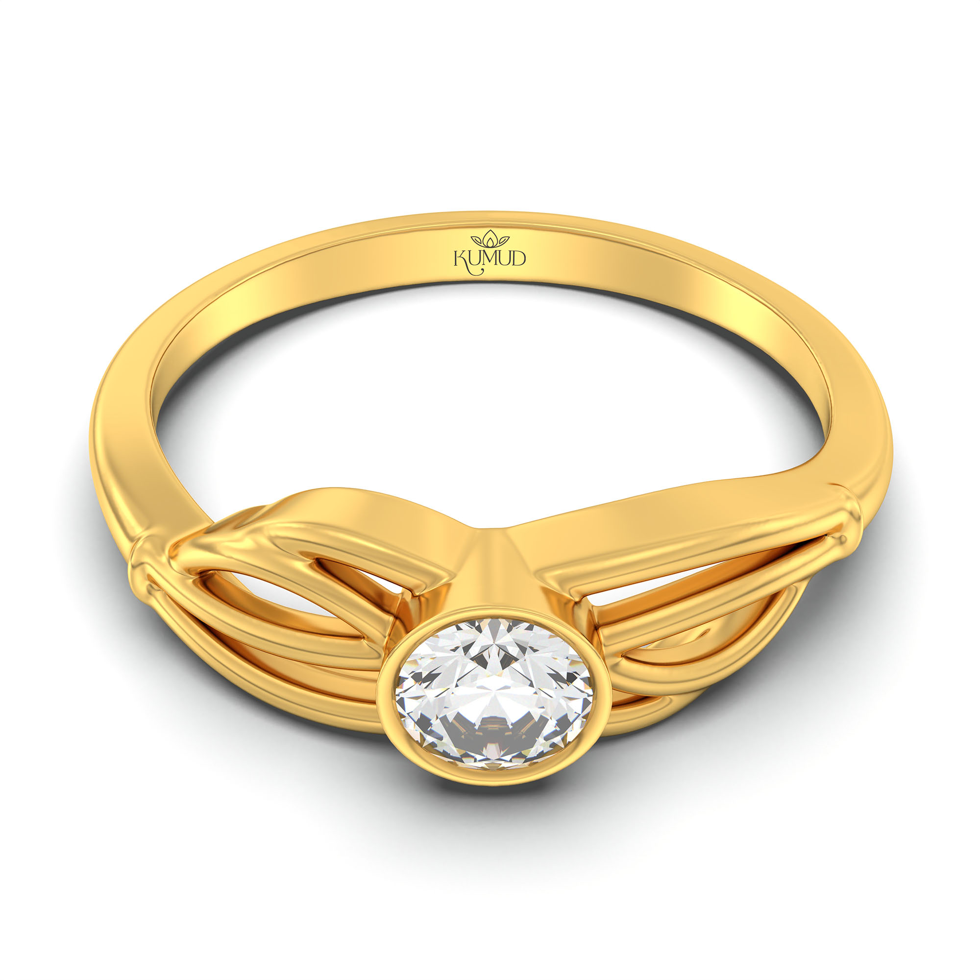 Lab-Grown Diamond Solitaire Ring for Women in 22K Yellow Gold – 0.25 Ct Round, 3 g (Design K10-64-BBZAA) thumbnail