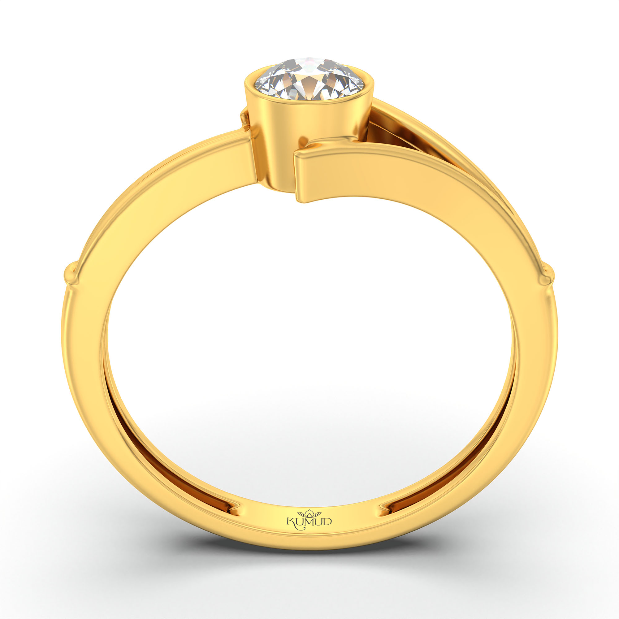 Lab-Grown Diamond Solitaire Ring for Women in 22K Yellow Gold – 0.25 Ct Round, 3 g (Design K10-65-BBZAA) thumbnail