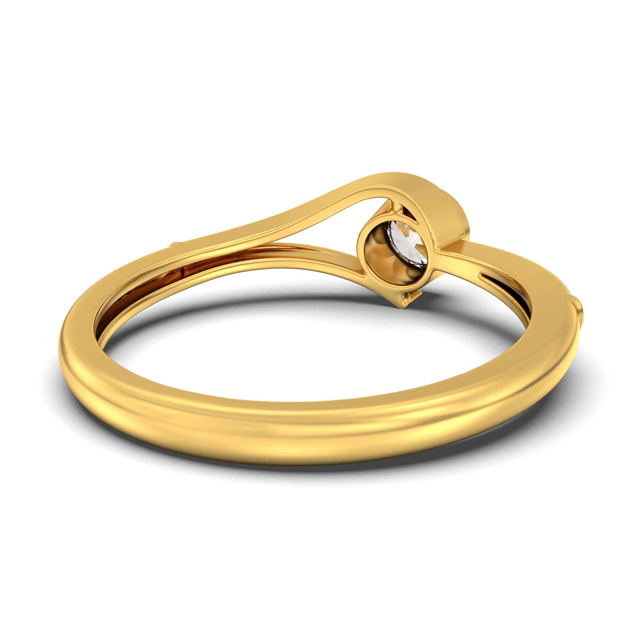 Lab-Grown Diamond Solitaire Ring for Women in 22K Yellow Gold – 0.25 Ct Round, 3 g (Design K10-65-BBZAA) thumbnail