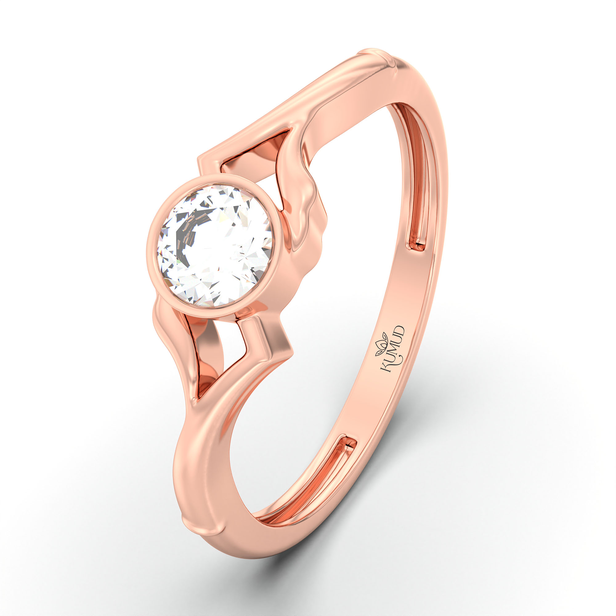 Lab-Grown Diamond Solitaire Ring for Women in 18K Rose Gold – 0.25 Ct Round, 3 g (Design K10-66-BBZAA) thumbnail