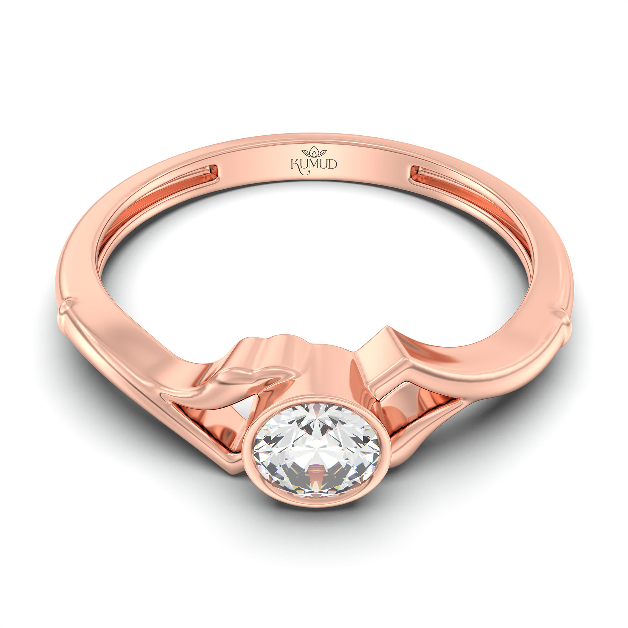Lab-Grown Diamond Solitaire Ring for Women in 18K Rose Gold – 0.25 Ct Round, 3 g (Design K10-66-BBZAA) thumbnail