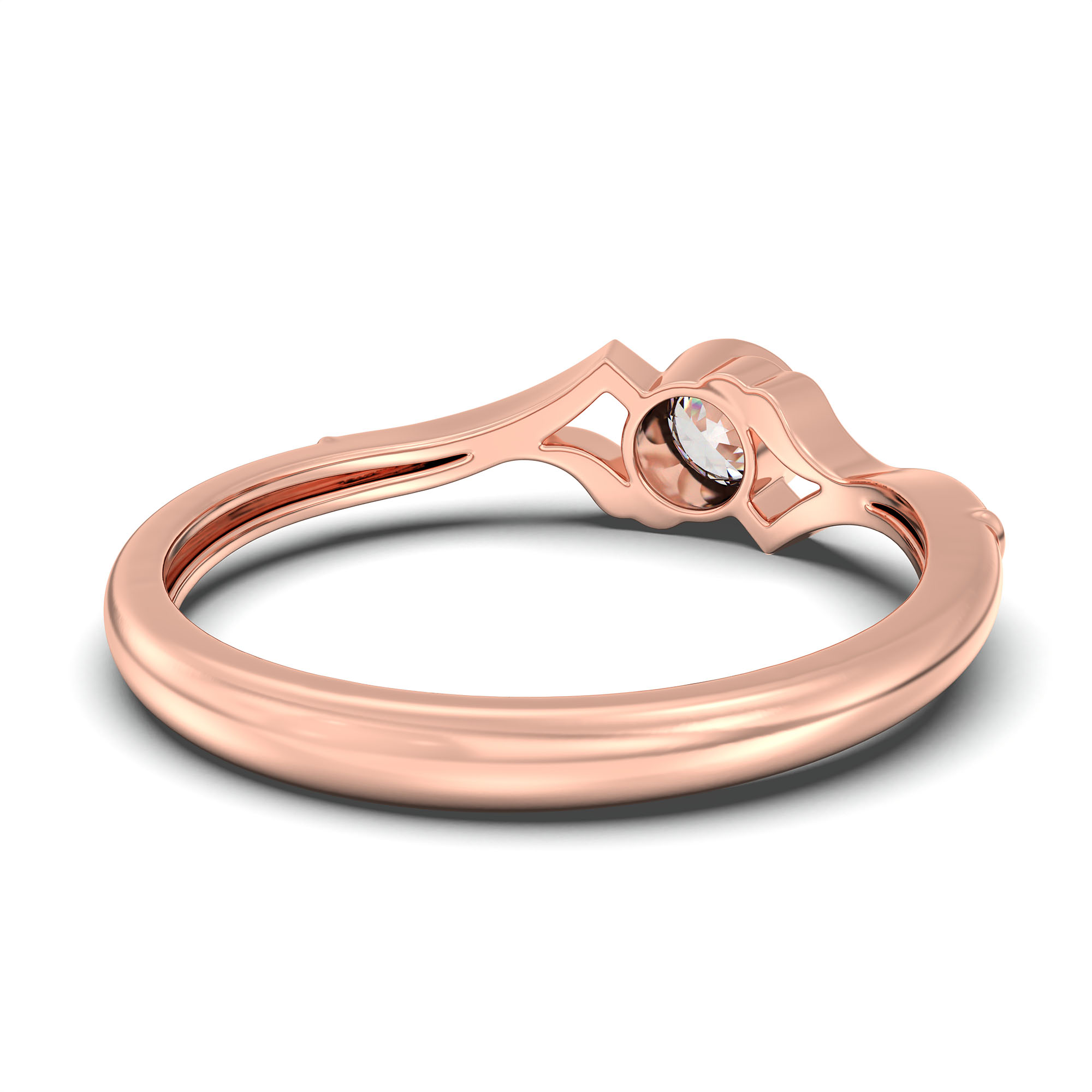 Lab-Grown Diamond Solitaire Ring for Women in 18K Rose Gold – 0.25 Ct Round, 3 g (Design K10-66-BBZAA) thumbnail