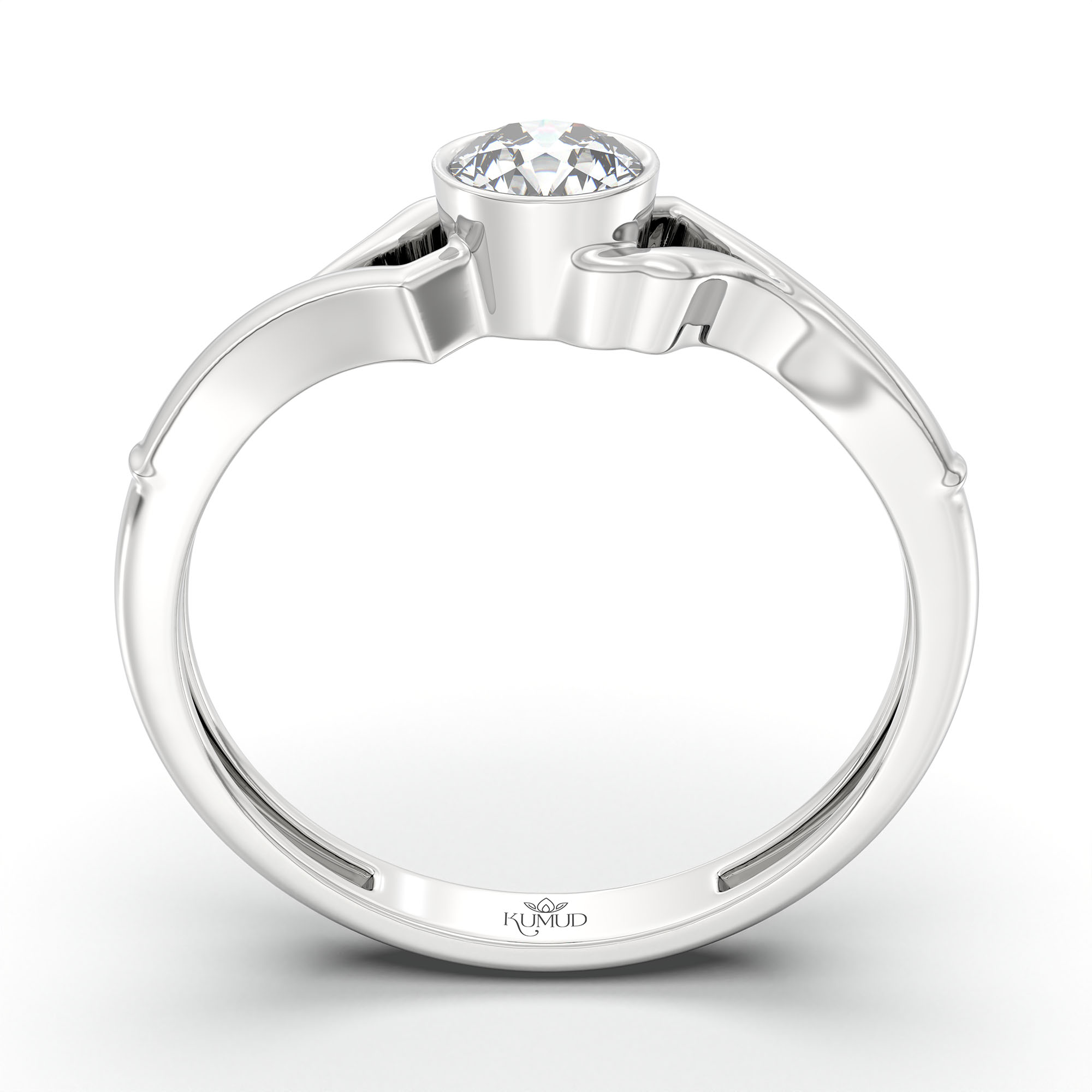 Lab-Grown Diamond Solitaire Ring for Women in 18K White Gold – 0.25 Ct Round, 3 g (Design K10-66-BBZAA) thumbnail