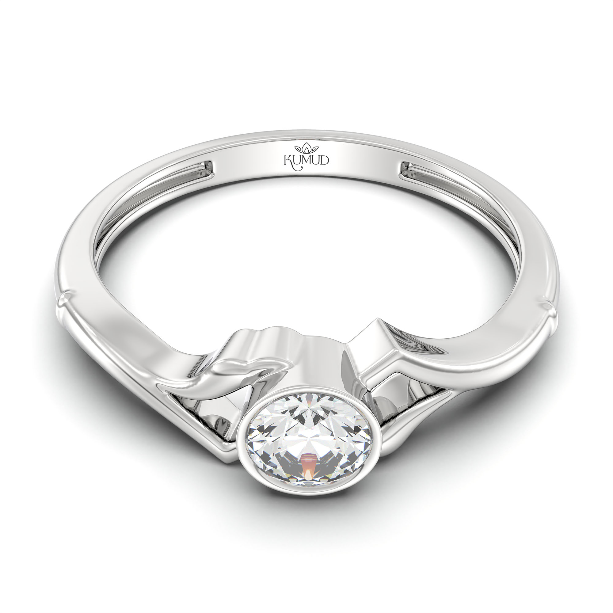 Lab-Grown Diamond Solitaire Ring for Women in 18K White Gold – 0.25 Ct Round, 3 g (Design K10-66-BBZAA) thumbnail