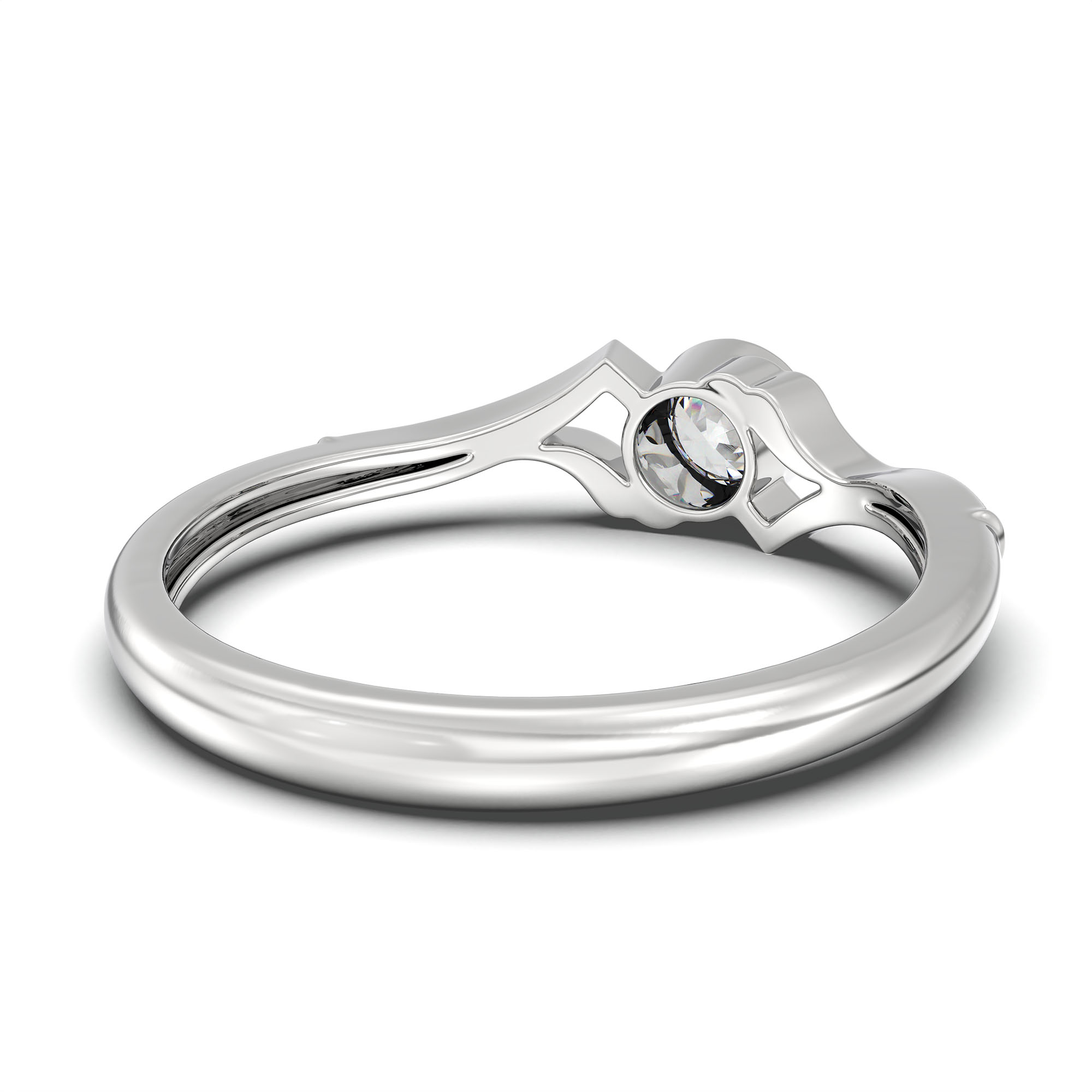 Lab-Grown Diamond Solitaire Ring for Women in 18K White Gold – 0.25 Ct Round, 3 g (Design K10-66-BBZAA) thumbnail