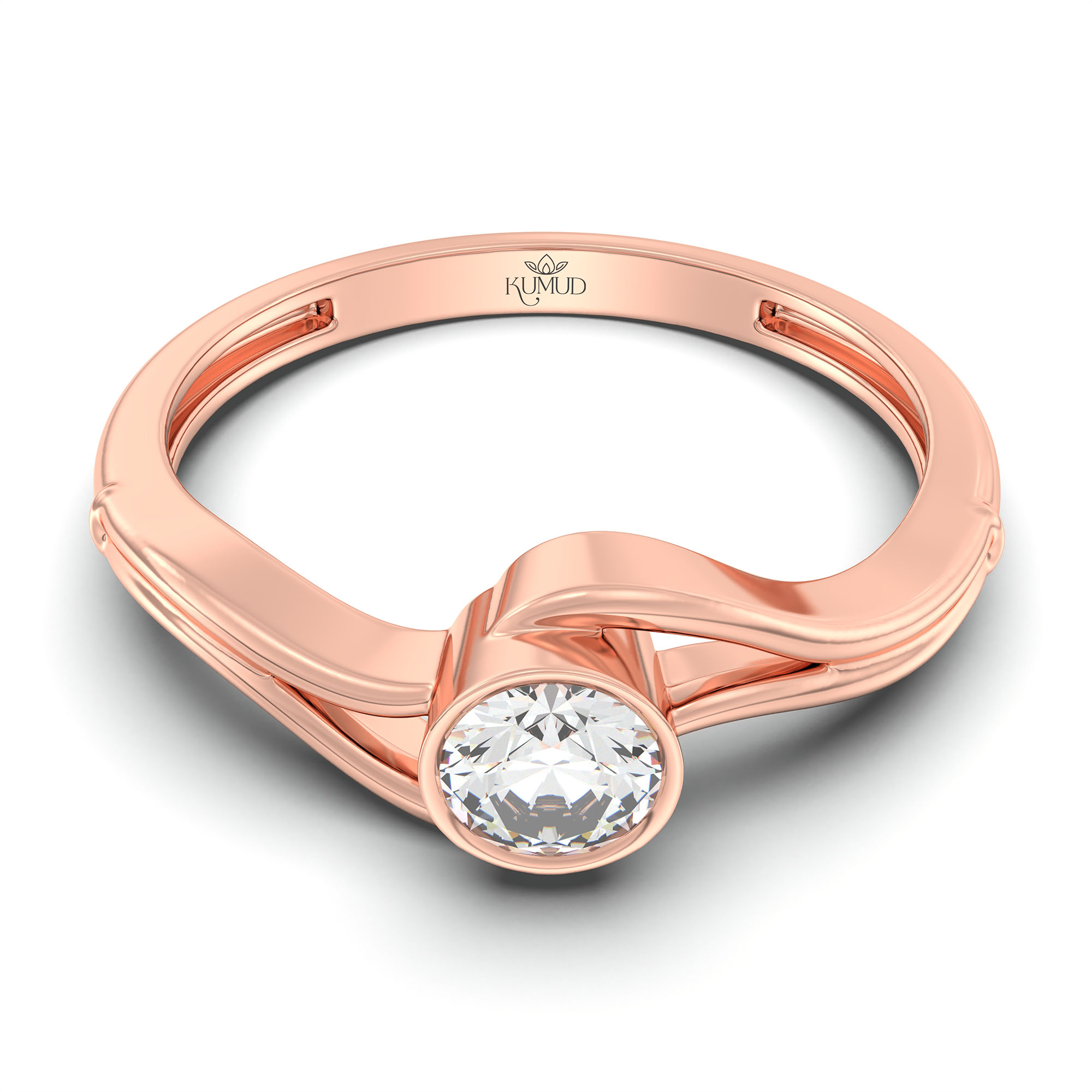 Lab-Grown Diamond Solitaire Ring for Women in 18K Rose Gold – 0.25 Ct Round, 3 g (Design K10-67-BBZAA) thumbnail