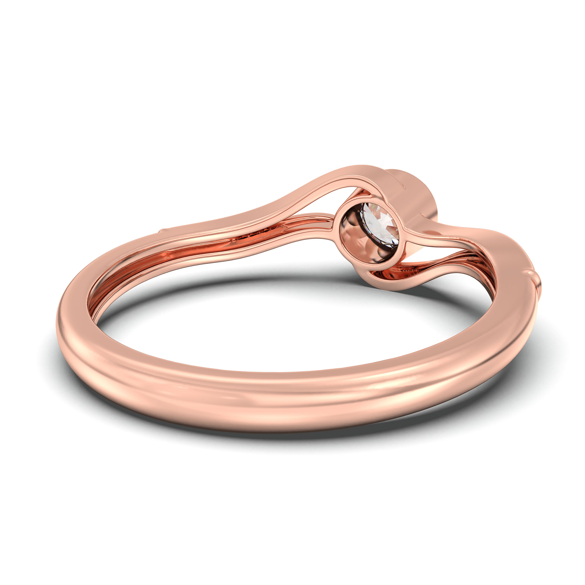 Lab-Grown Diamond Solitaire Ring for Women in 18K Rose Gold – 0.25 Ct Round, 3 g (Design K10-67-BBZAA) thumbnail