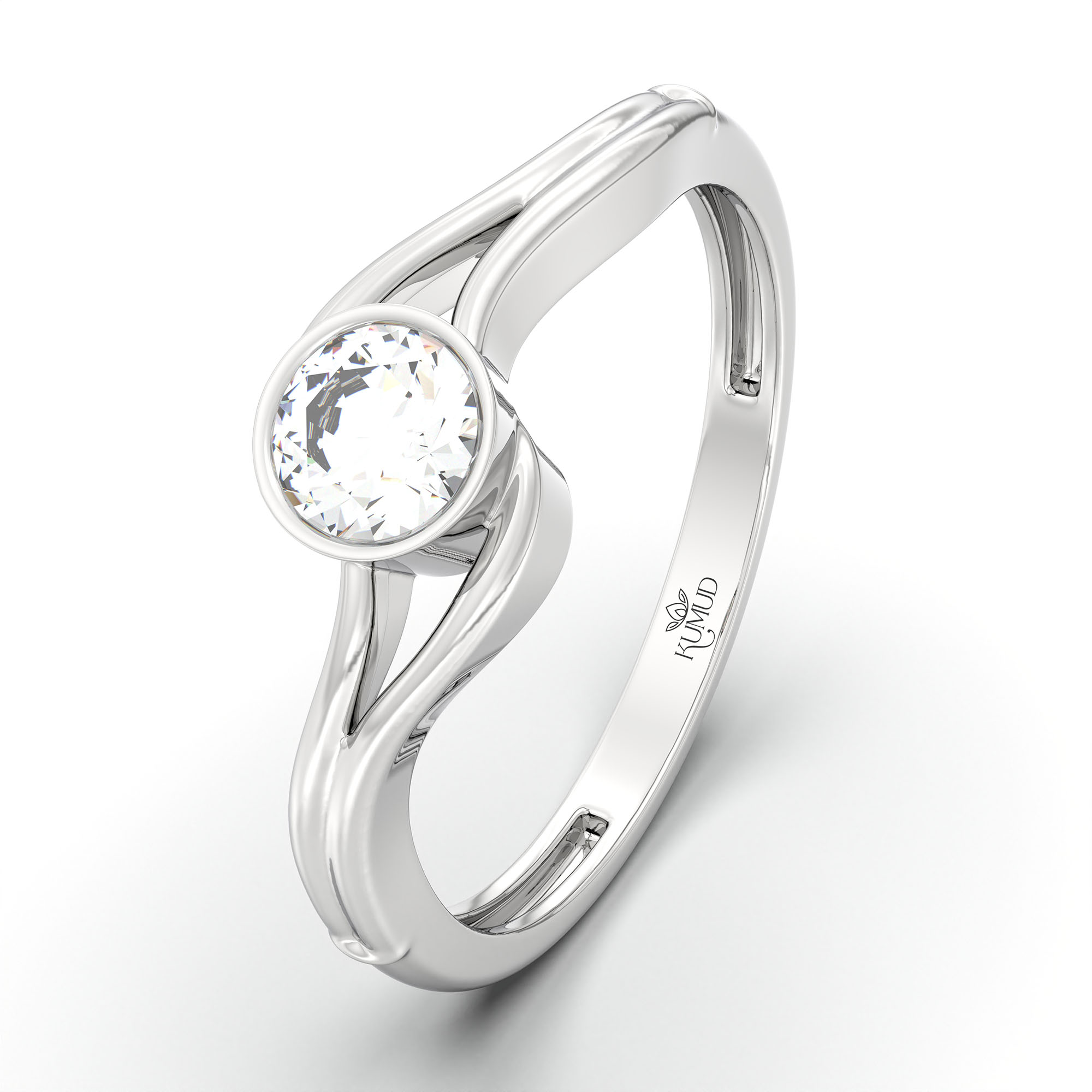 Lab-Grown Diamond Solitaire Ring for Women in 18K White Gold – 0.25 Ct Round, 3 g (Design K10-67-BBZAA) thumbnail