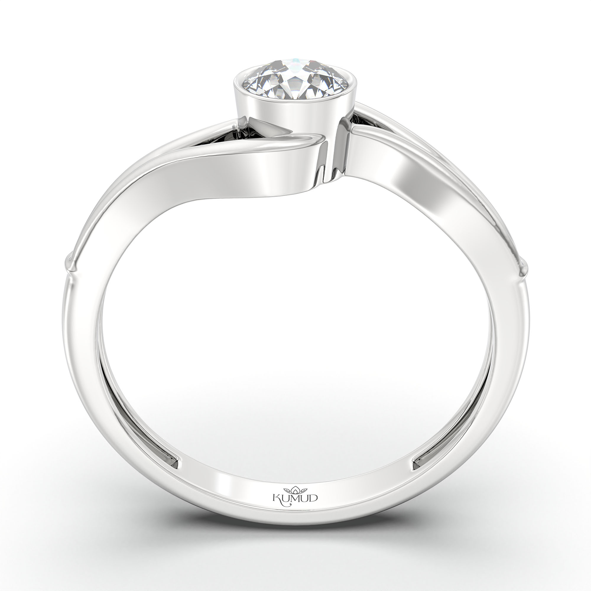 Lab-Grown Diamond Solitaire Ring for Women in 18K White Gold – 0.25 Ct Round, 3 g (Design K10-67-BBZAA) thumbnail