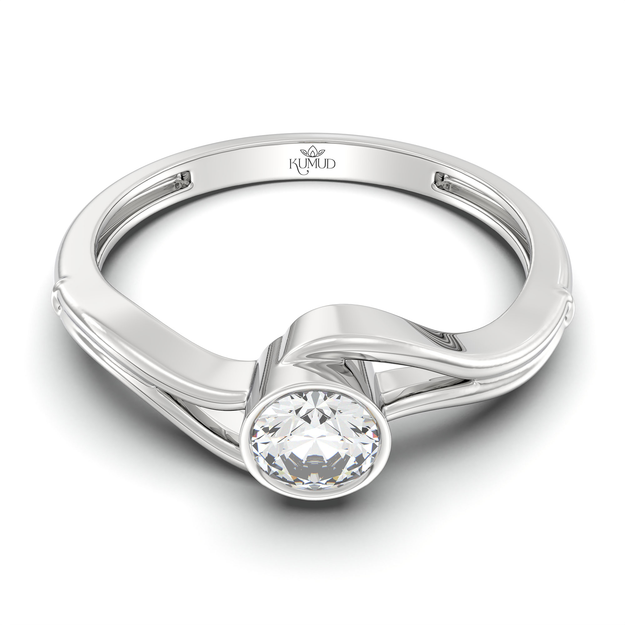 Lab-Grown Diamond Solitaire Ring for Women in 18K White Gold – 0.25 Ct Round, 3 g (Design K10-67-BBZAA) thumbnail