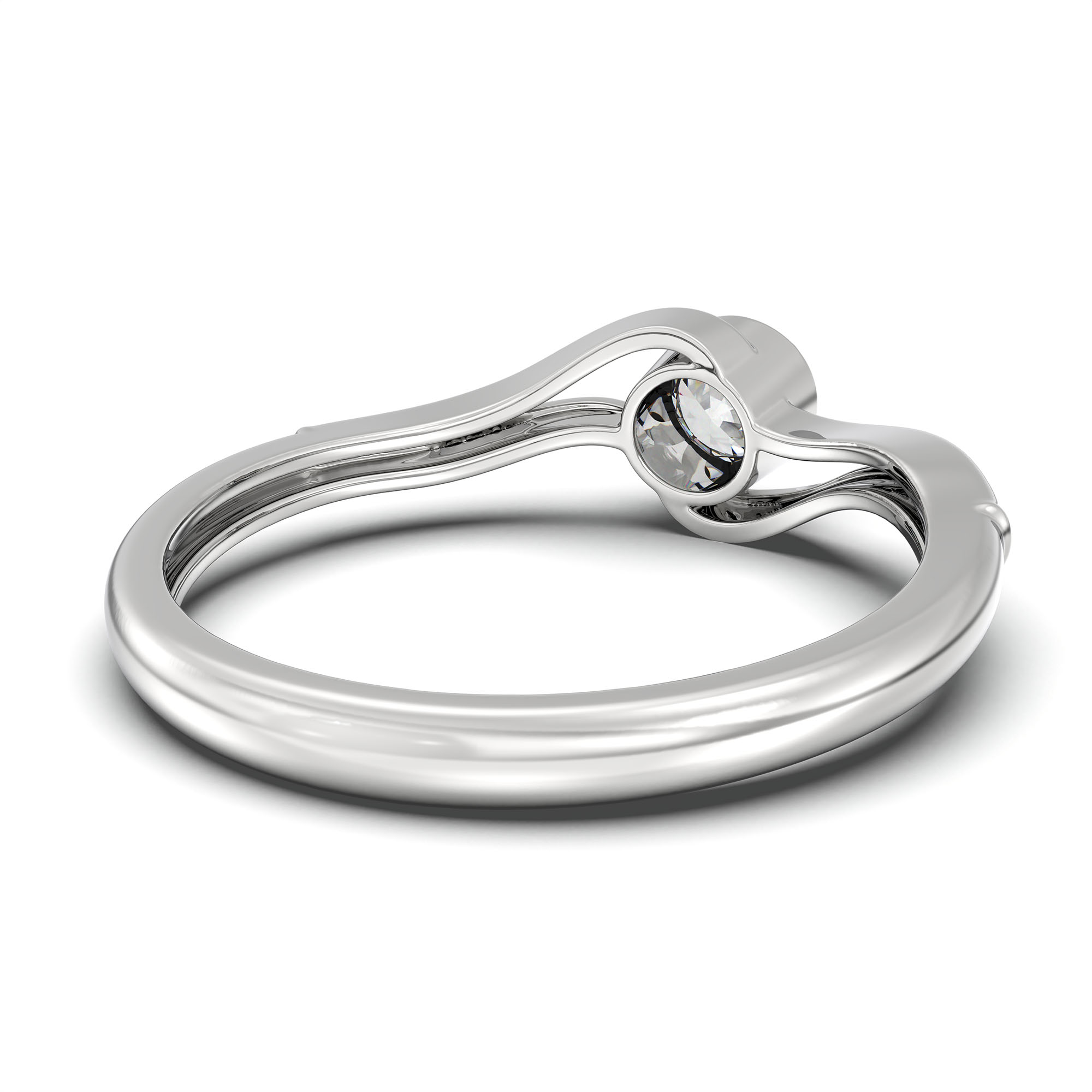 Lab-Grown Diamond Solitaire Ring for Women in 18K White Gold – 0.25 Ct Round, 3 g (Design K10-67-BBZAA) thumbnail
