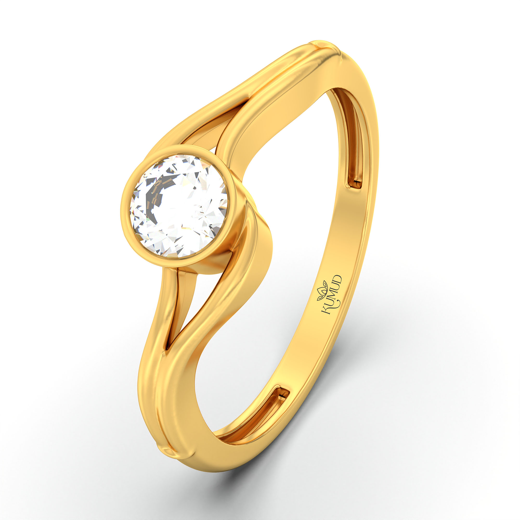 Lab-Grown Diamond Solitaire Ring for Women in 22K Yellow Gold – 0.25 Ct Round, 3 g (Design K10-67-BBZAA) thumbnail
