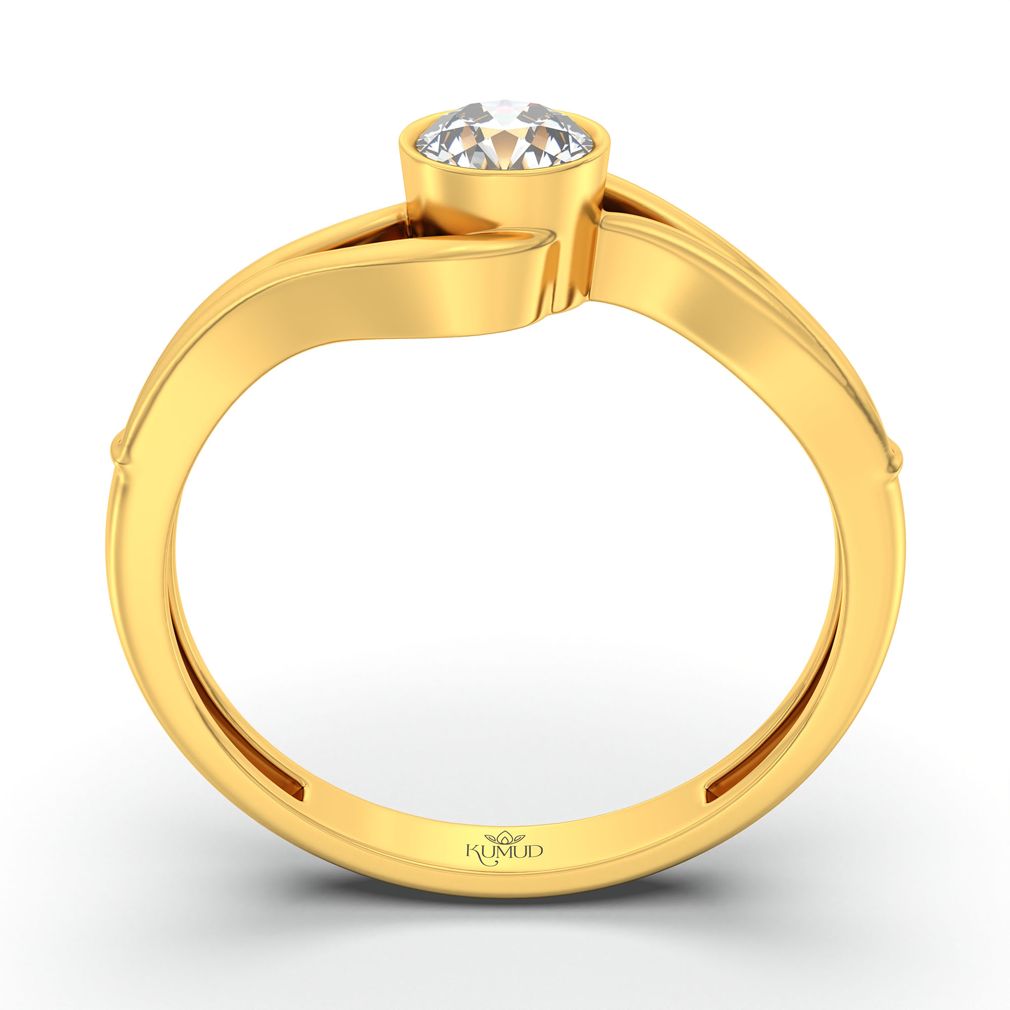 Lab-Grown Diamond Solitaire Ring for Women in 22K Yellow Gold – 0.25 Ct Round, 3 g (Design K10-67-BBZAA) thumbnail