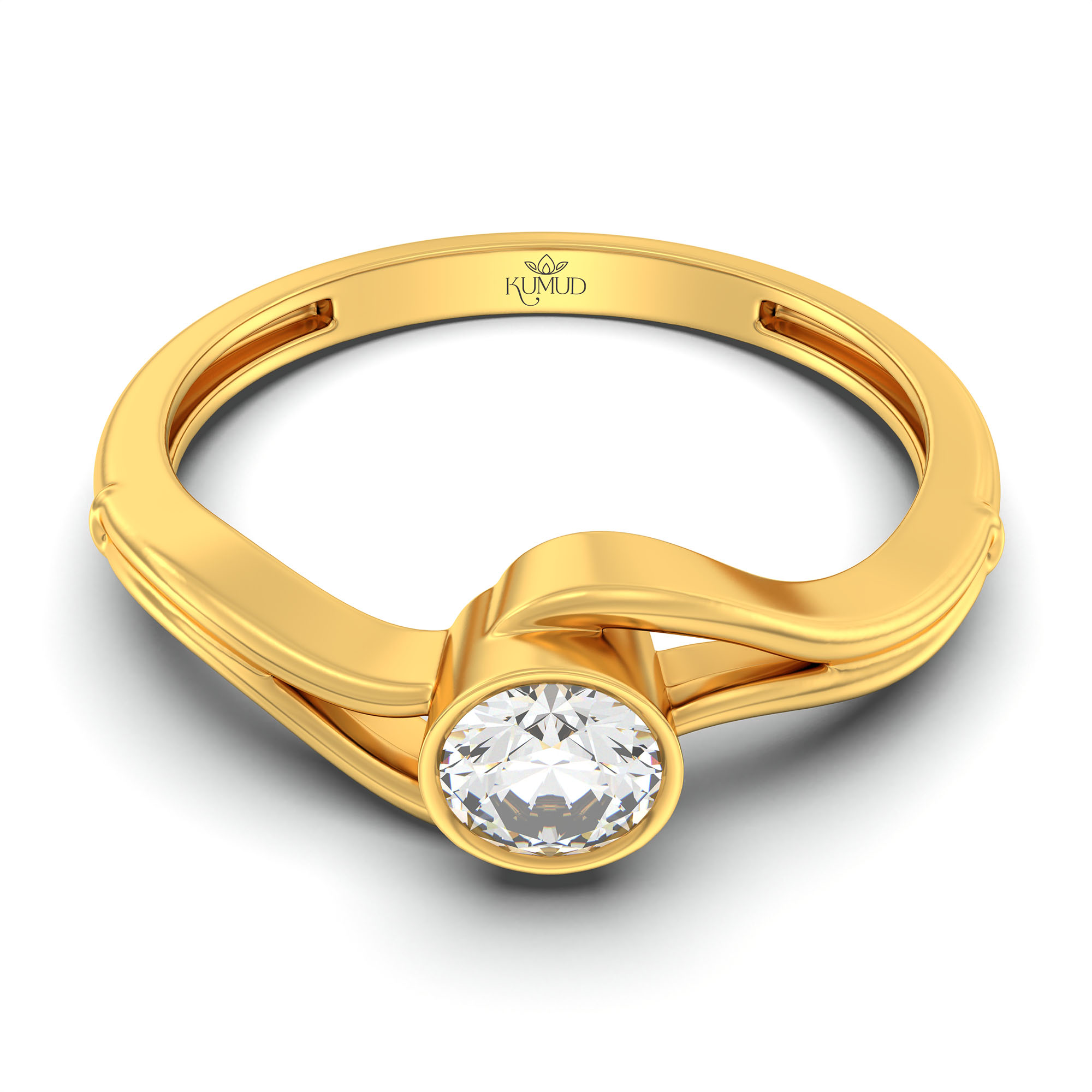 Lab-Grown Diamond Solitaire Ring for Women in 22K Yellow Gold – 0.25 Ct Round, 3 g (Design K10-67-BBZAA) thumbnail