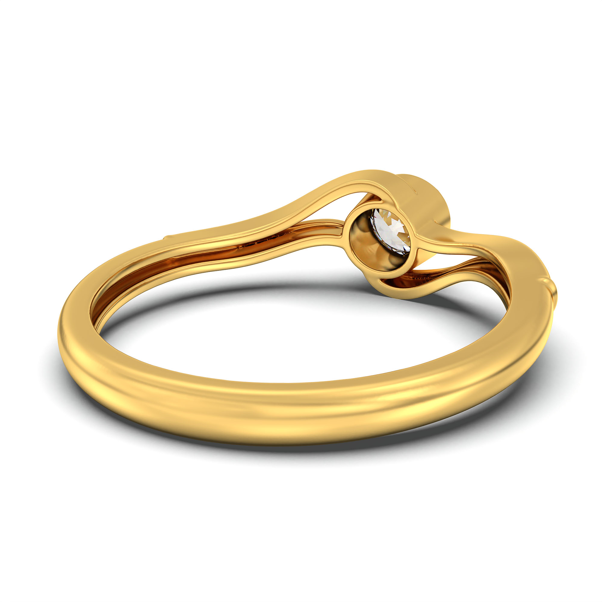 Lab-Grown Diamond Solitaire Ring for Women in 22K Yellow Gold – 0.25 Ct Round, 3 g (Design K10-67-BBZAA) thumbnail
