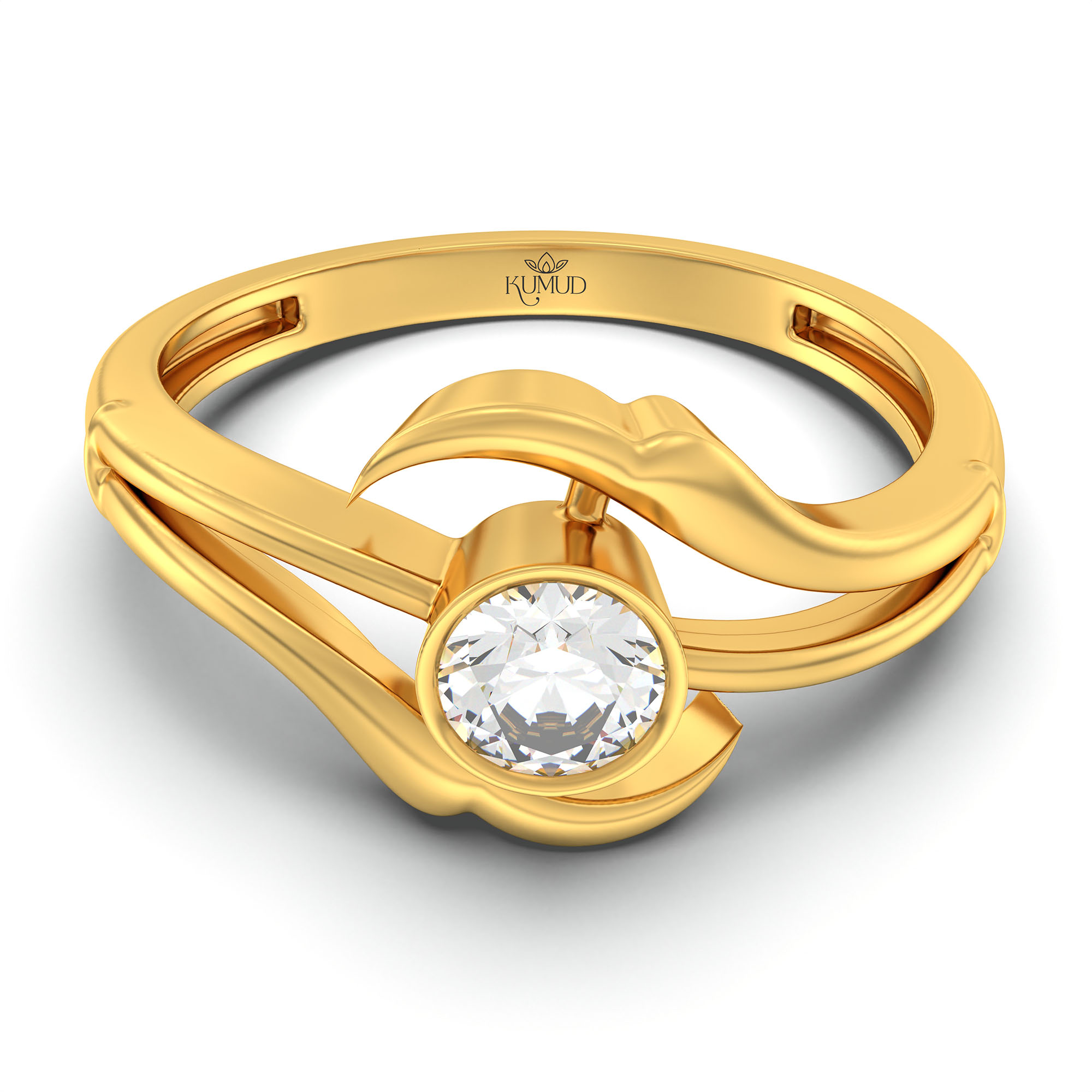 Lab-Grown Diamond Solitaire Ring for Women in 22K Yellow Gold – 0.25 Ct Round, 3 g (Design K10-68-BBZAA) thumbnail