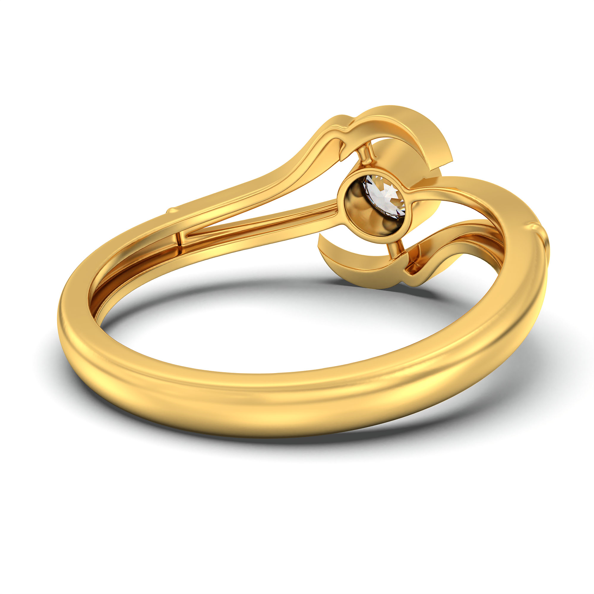 Lab-Grown Diamond Solitaire Ring for Women in 22K Yellow Gold – 0.25 Ct Round, 3 g (Design K10-68-BBZAA) thumbnail