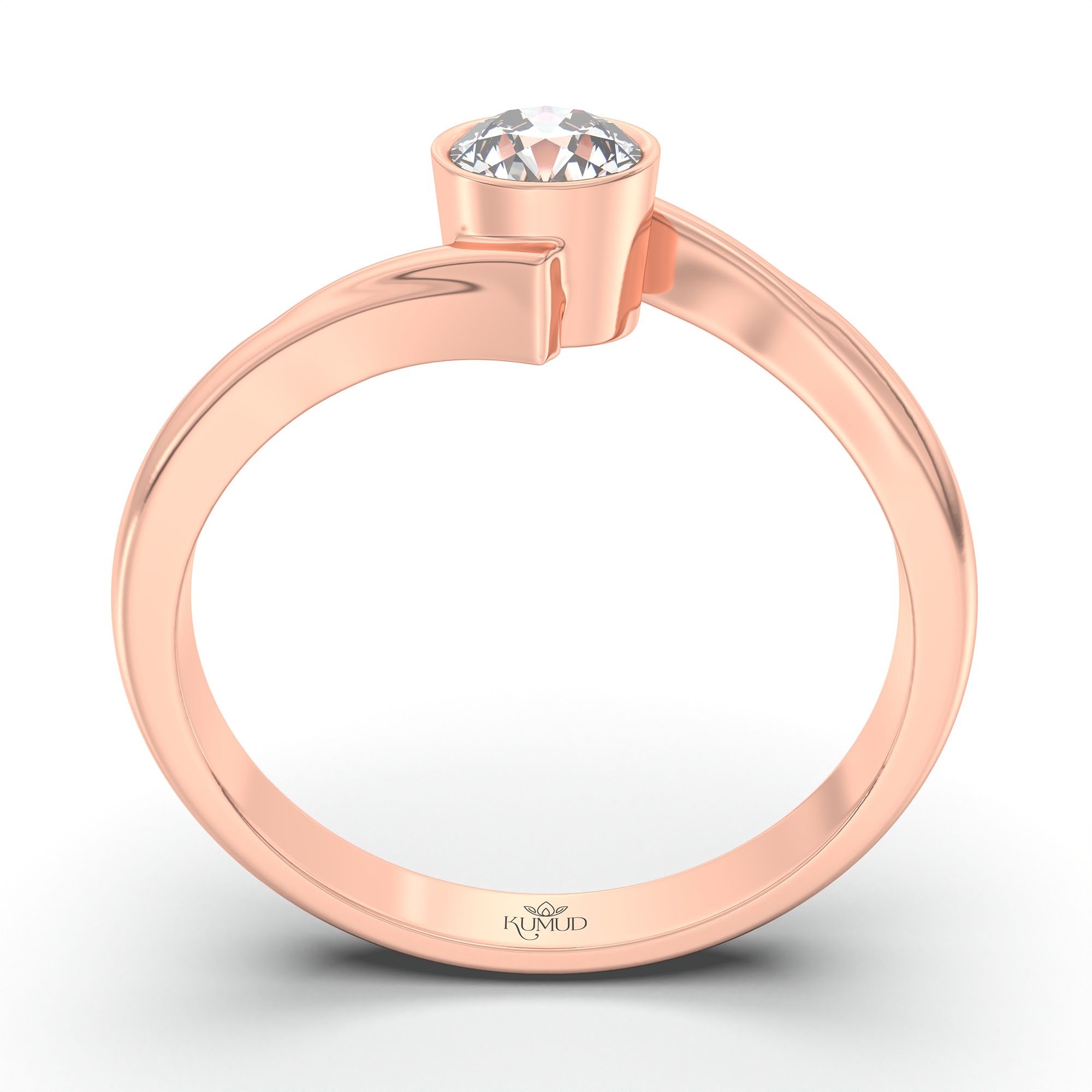 Lab-Grown Diamond Solitaire Ring for Women in 18K Rose Gold – 0.25 Ct Round, 3 g (Design K10-69-BBZAA) thumbnail