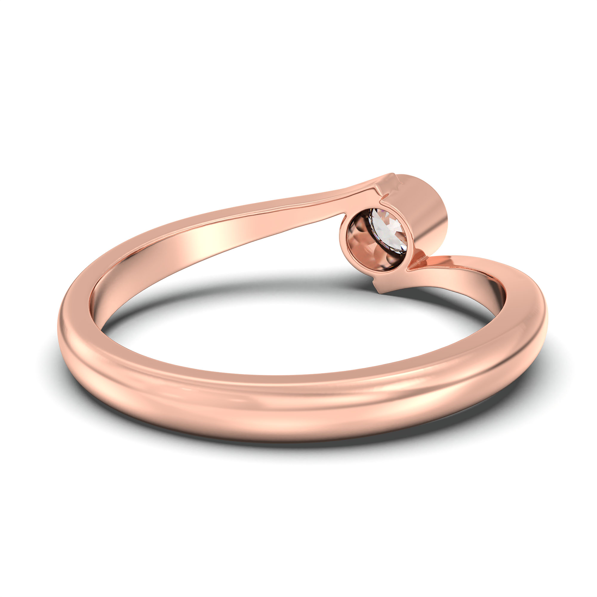 Lab-Grown Diamond Solitaire Ring for Women in 18K Rose Gold – 0.25 Ct Round, 3 g (Design K10-69-BBZAA) thumbnail