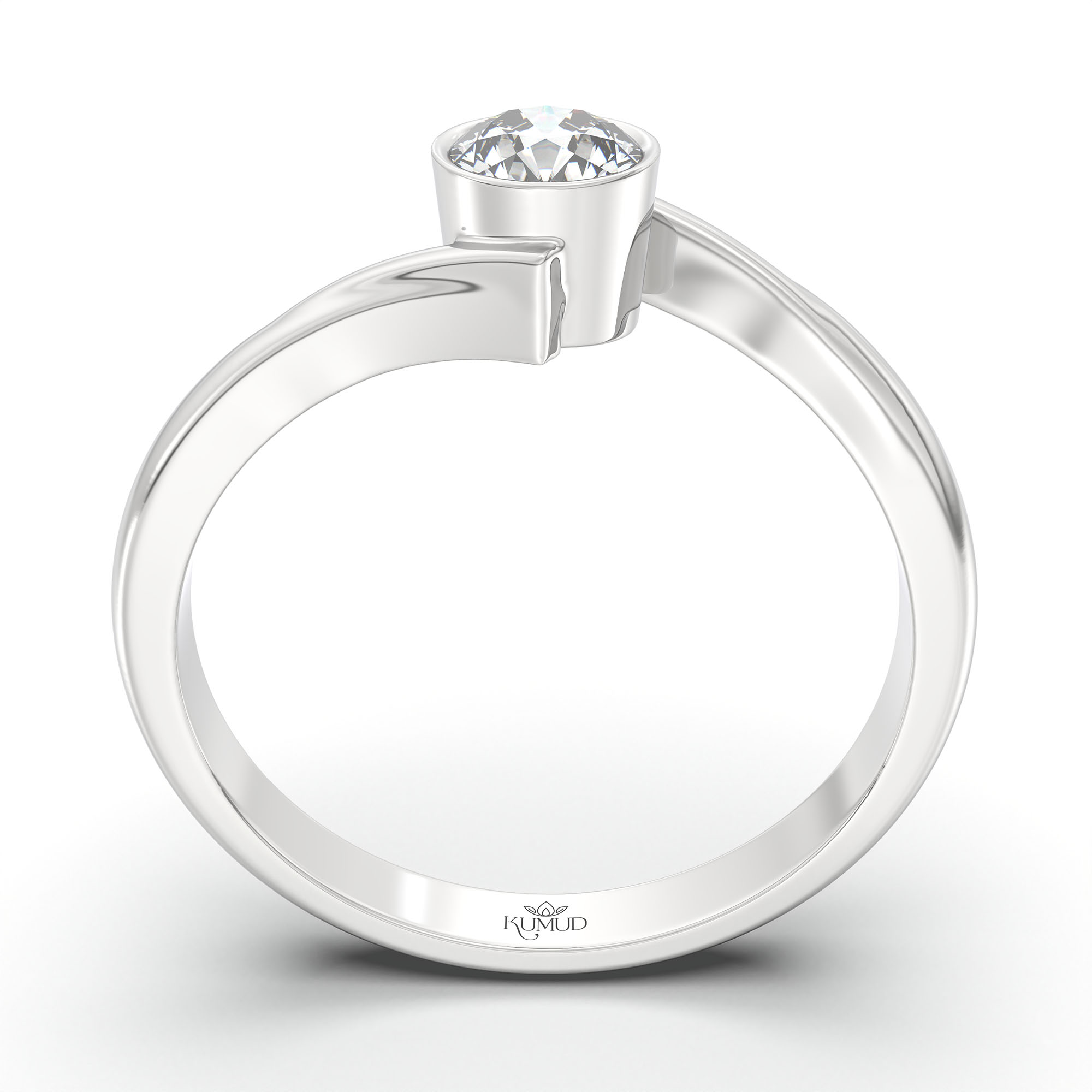 Lab-Grown Diamond Solitaire Ring for Women in 18K White Gold – 0.25 Ct Round, 3 g (Design K10-69-BBZAA) thumbnail