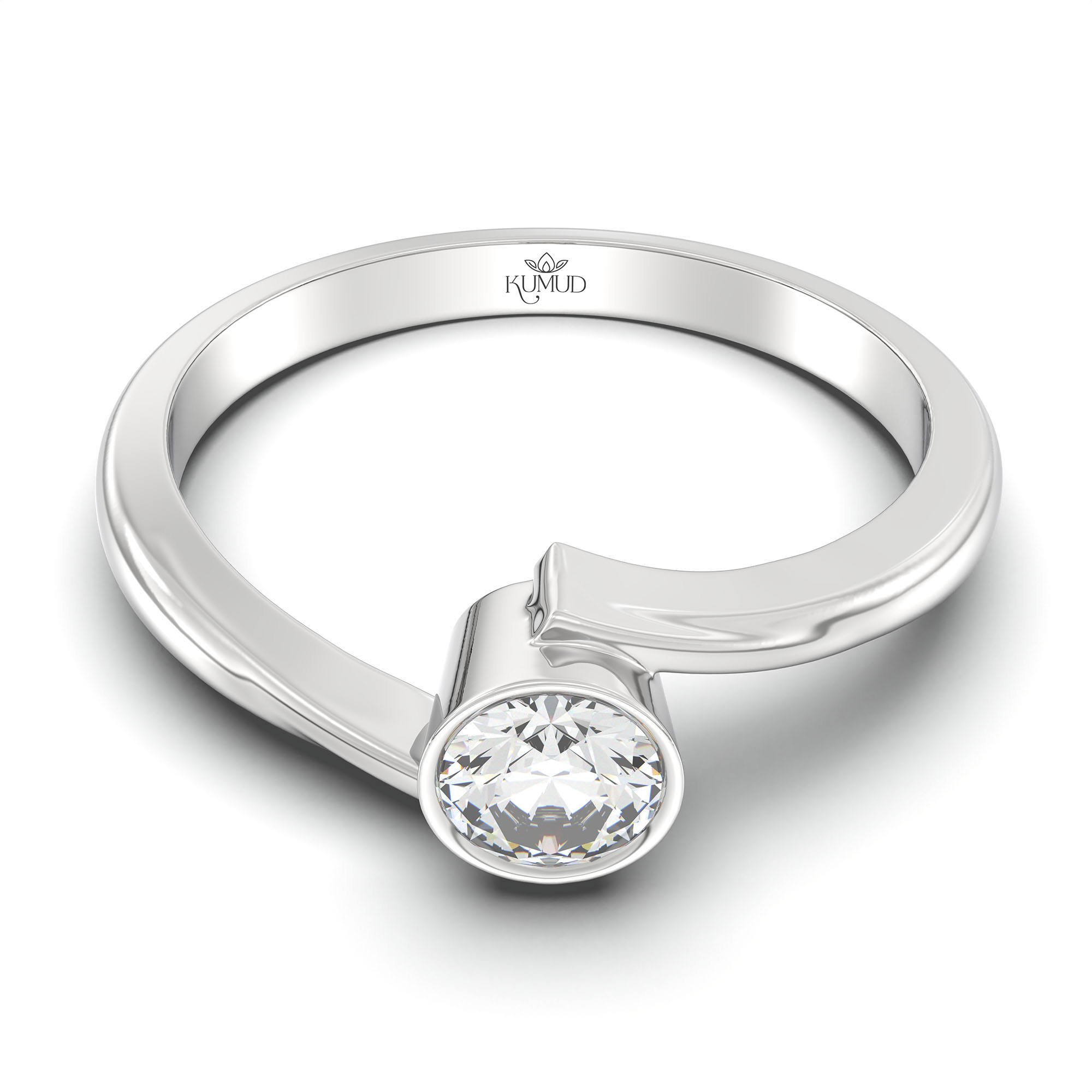 Lab-Grown Diamond Solitaire Ring for Women in 18K White Gold – 0.25 Ct Round, 3 g (Design K10-69-BBZAA) thumbnail