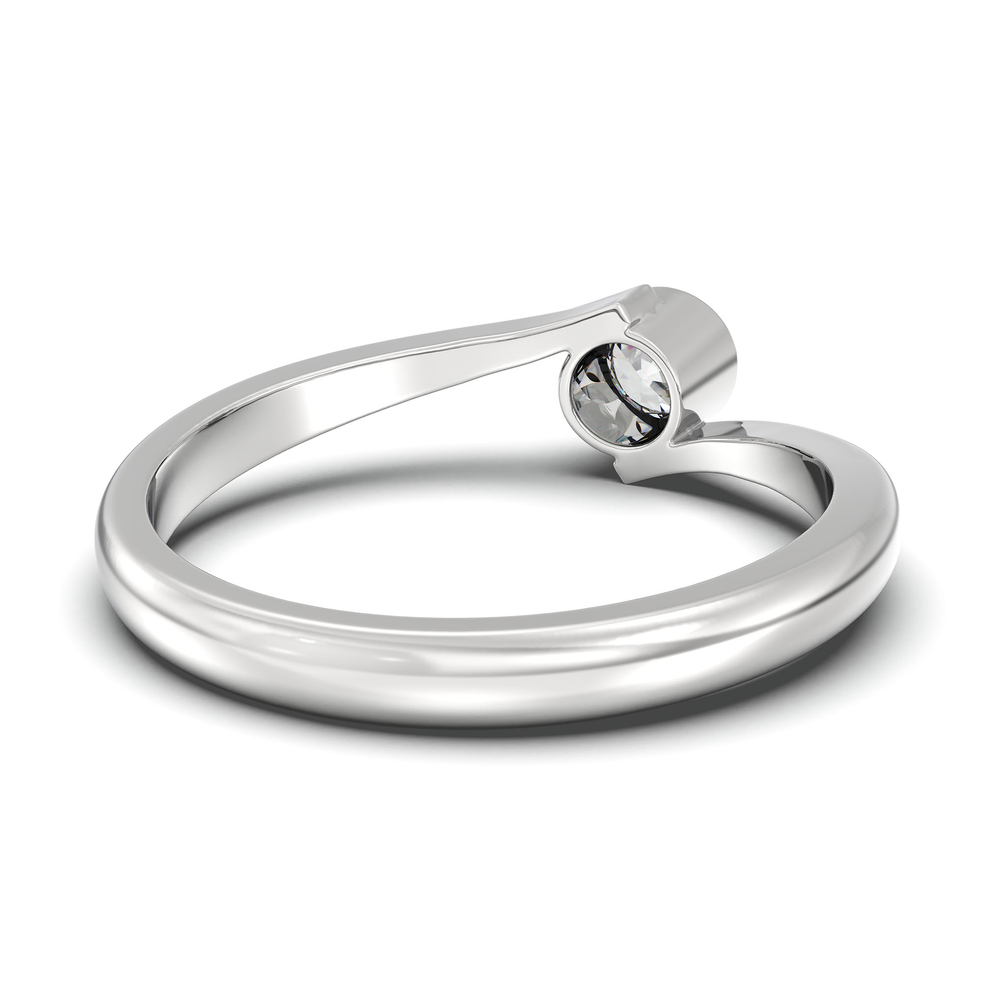 Lab-Grown Diamond Solitaire Ring for Women in 18K White Gold – 0.25 Ct Round, 3 g (Design K10-69-BBZAA) thumbnail