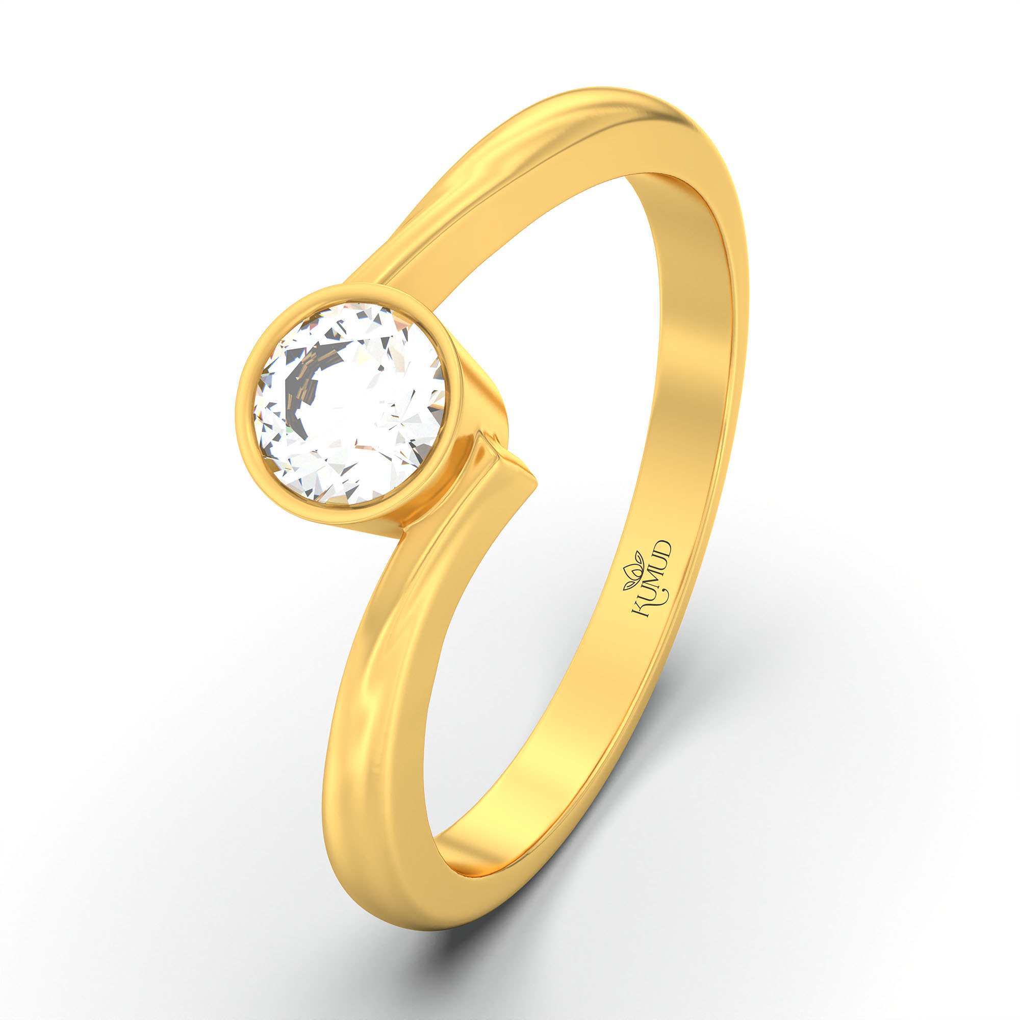 Lab-Grown Diamond Solitaire Ring for Women in 22K Yellow Gold – 0.25 Ct Round, 3 g (Design K10-69-BBZAA) thumbnail