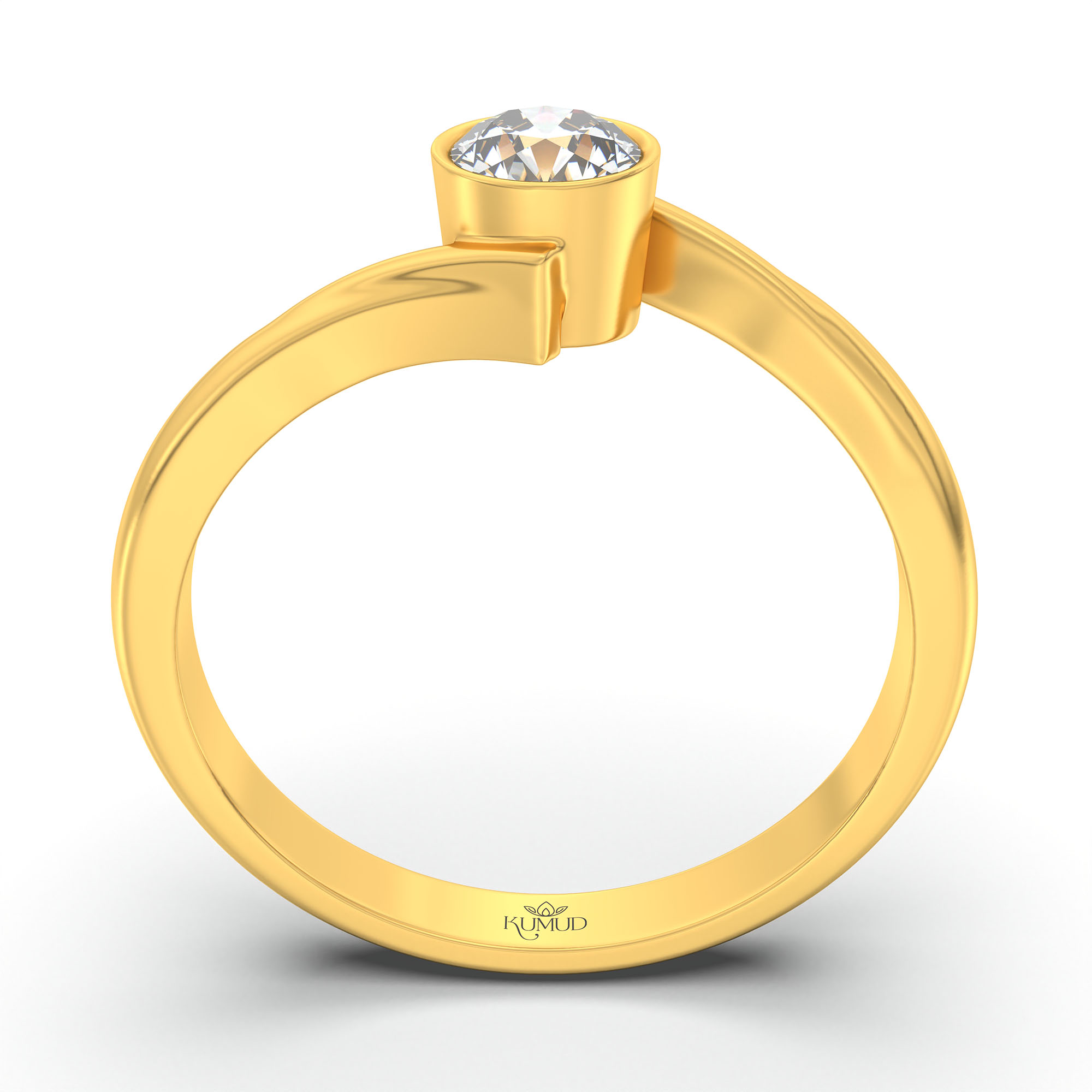 Lab-Grown Diamond Solitaire Ring for Women in 22K Yellow Gold – 0.25 Ct Round, 3 g (Design K10-69-BBZAA) thumbnail