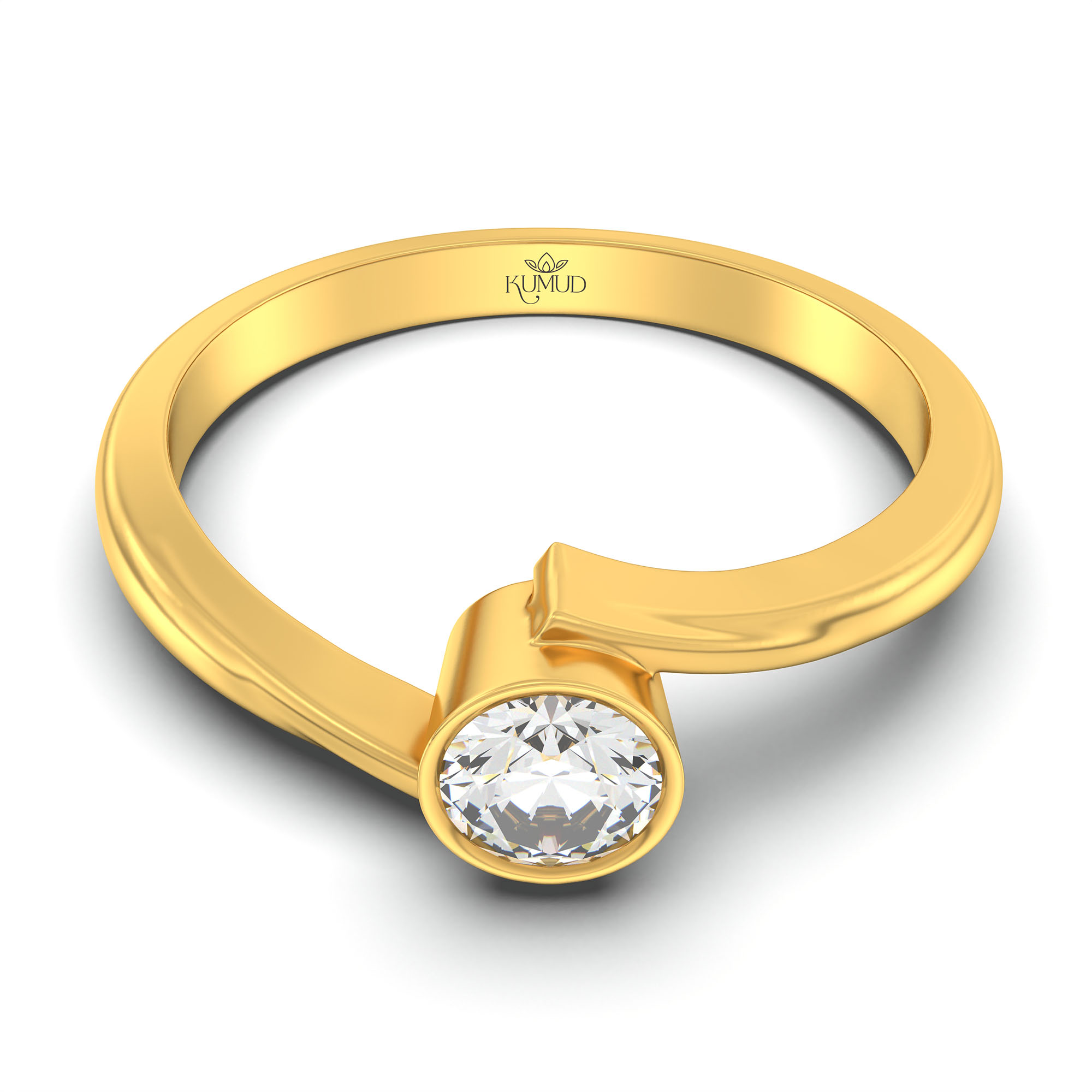 Lab-Grown Diamond Solitaire Ring for Women in 22K Yellow Gold – 0.25 Ct Round, 3 g (Design K10-69-BBZAA) thumbnail