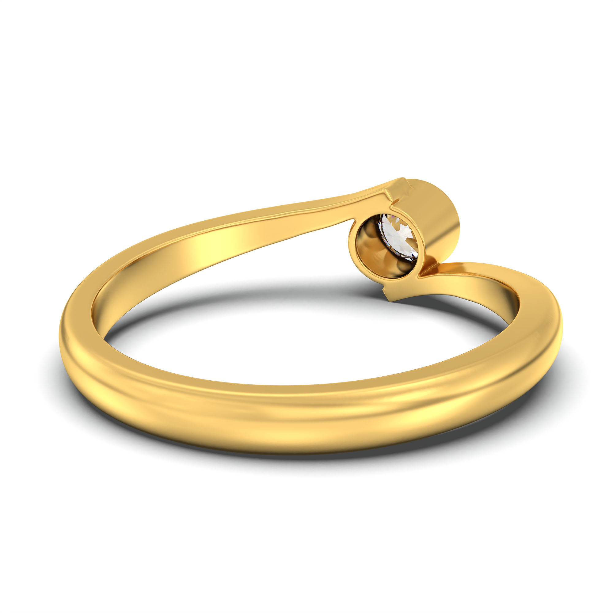 Lab-Grown Diamond Solitaire Ring for Women in 22K Yellow Gold – 0.25 Ct Round, 3 g (Design K10-69-BBZAA) thumbnail